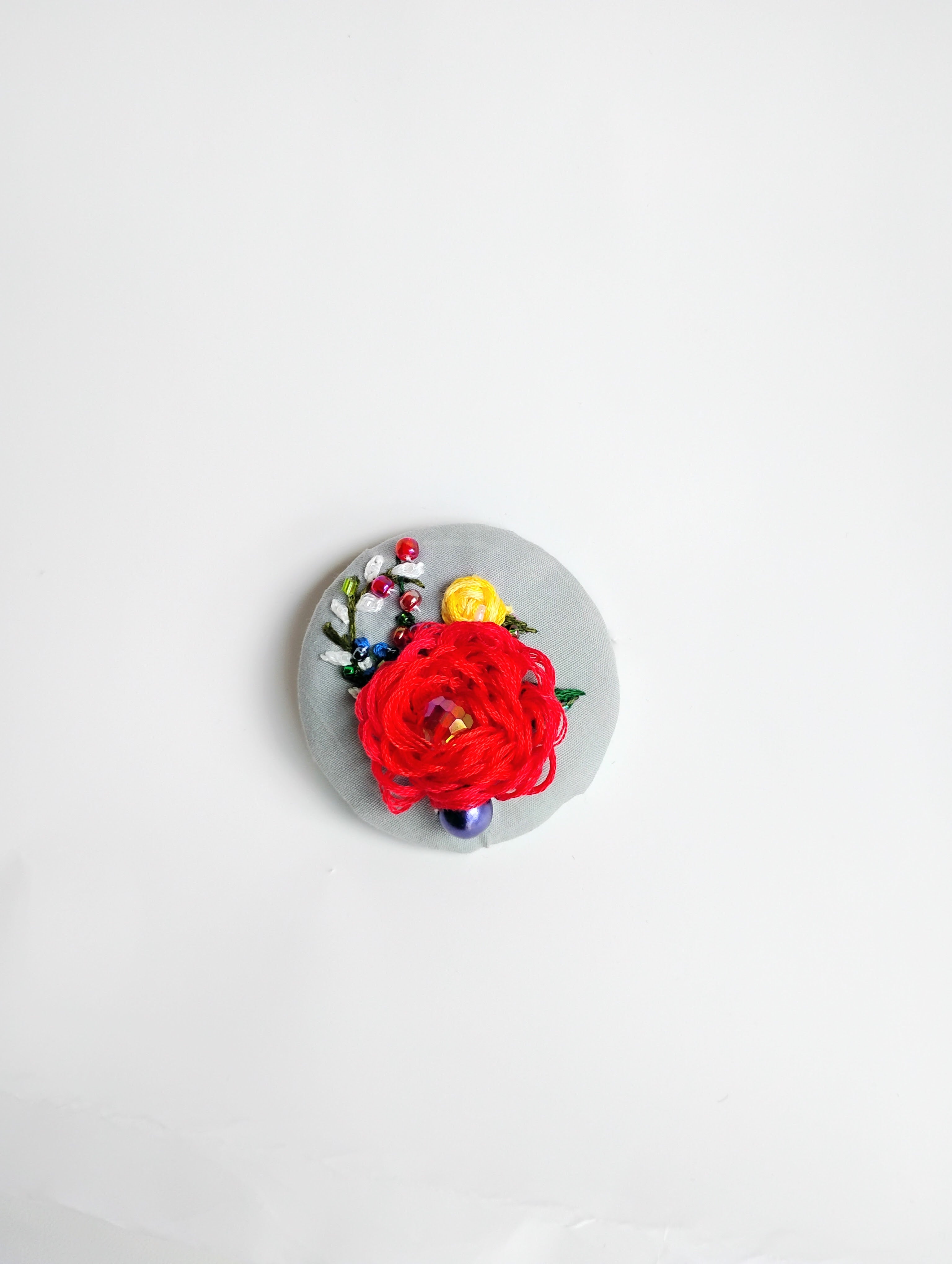 red flower brooch 003- Handcrafted Statement Jewelry