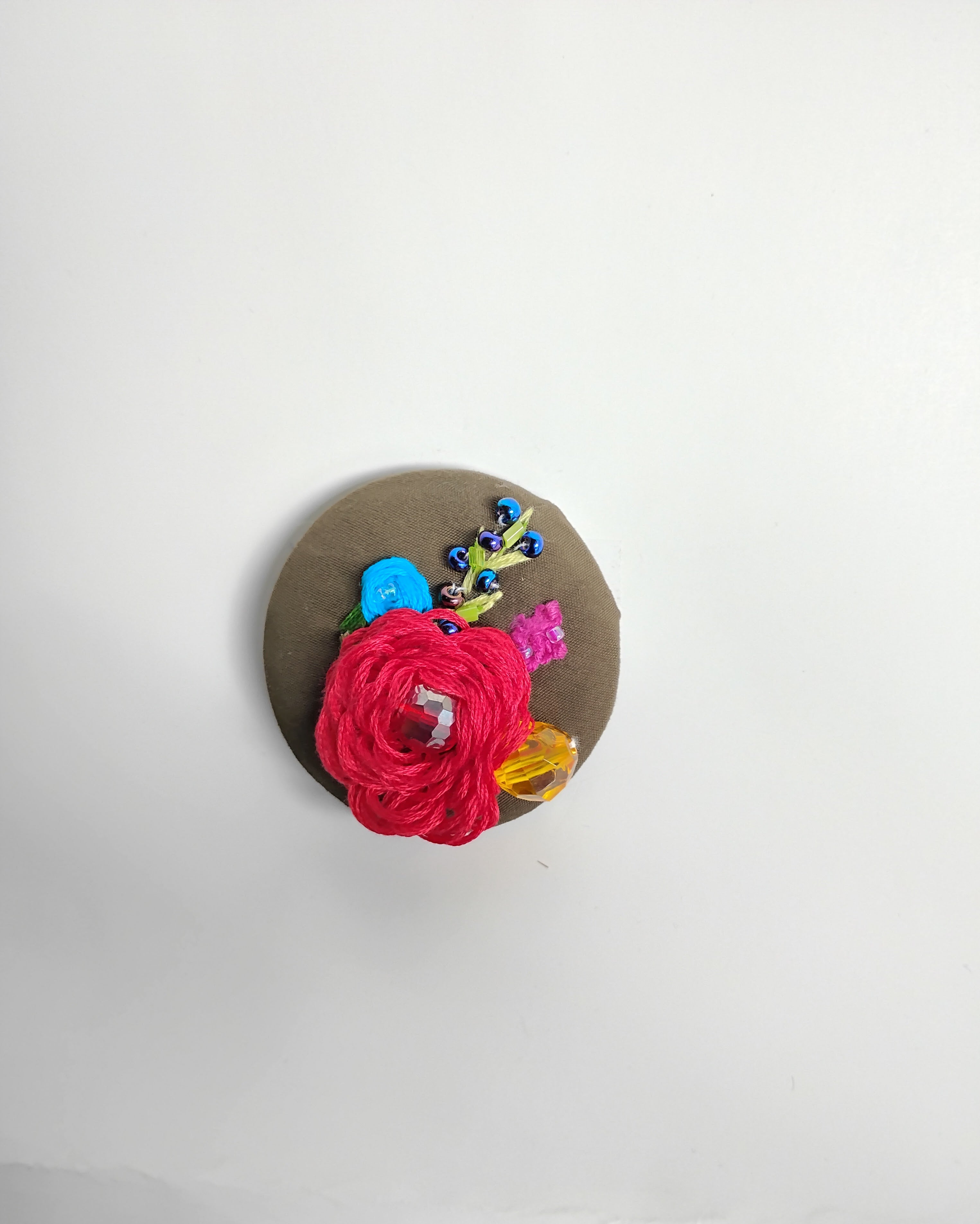 red flower brooch 019- Handcrafted Statement Jewelry