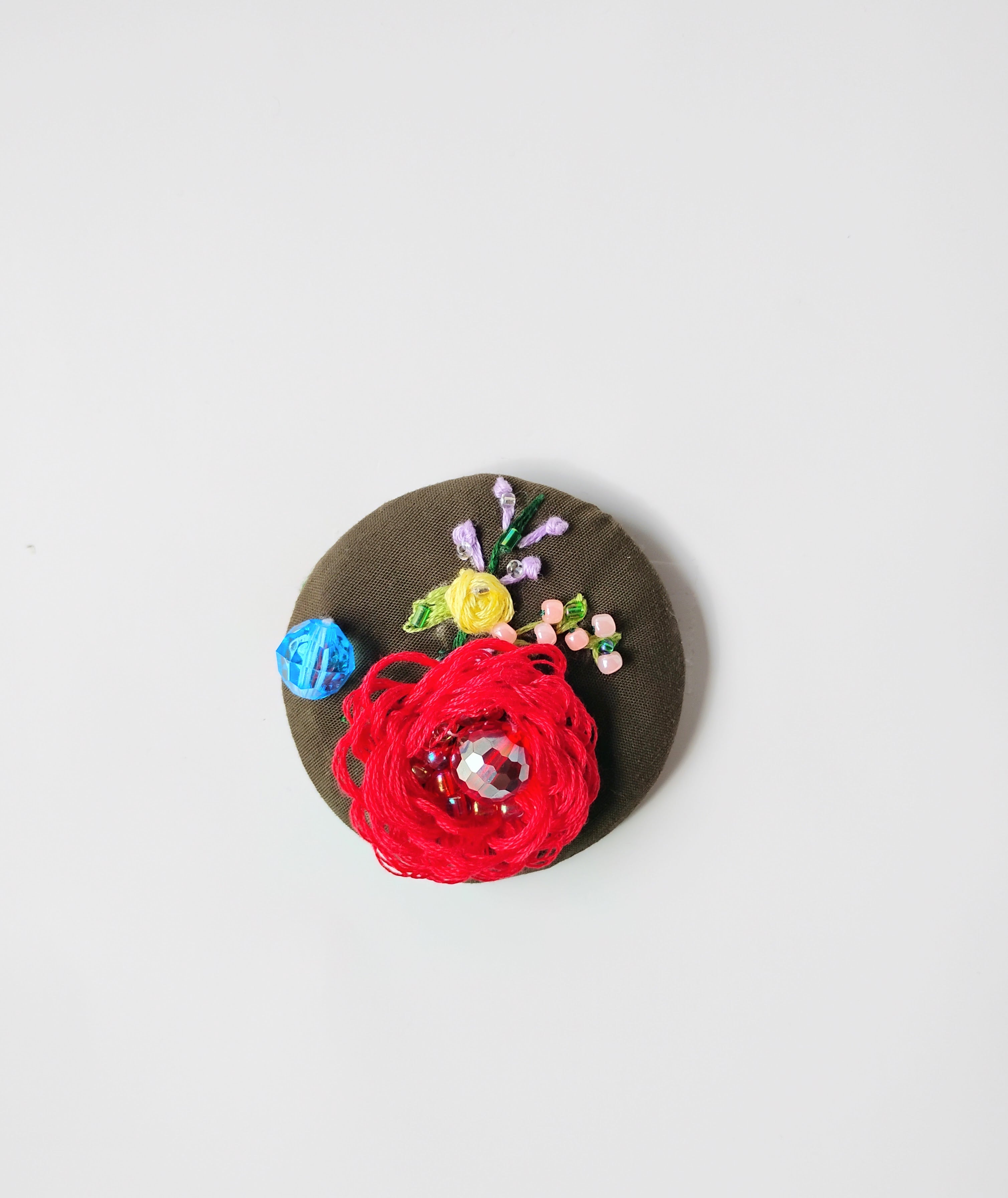 red flower brooch 009- Handcrafted Statement Jewelry