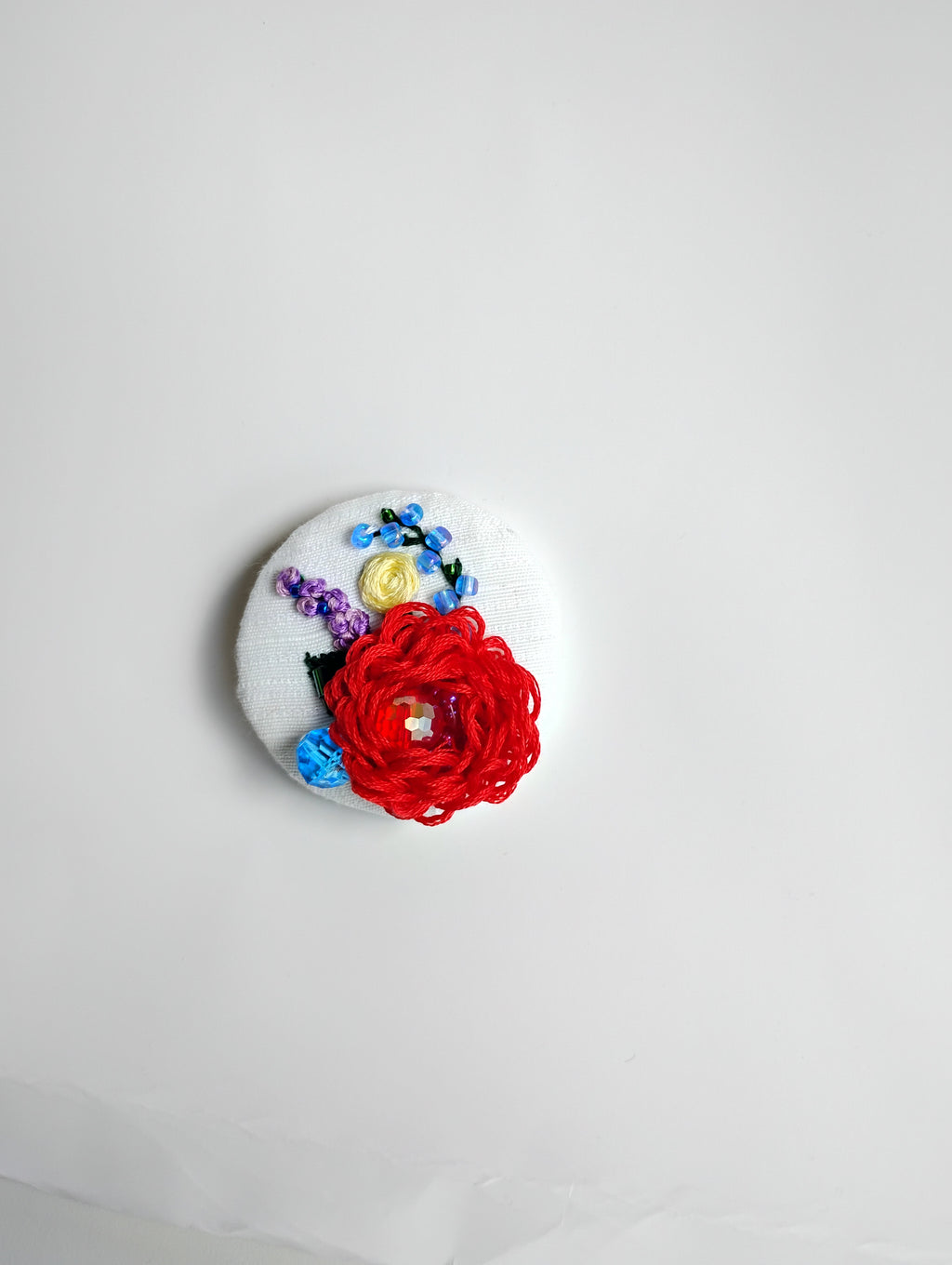red flower brooch 001- Handcrafted Statement Jewelry