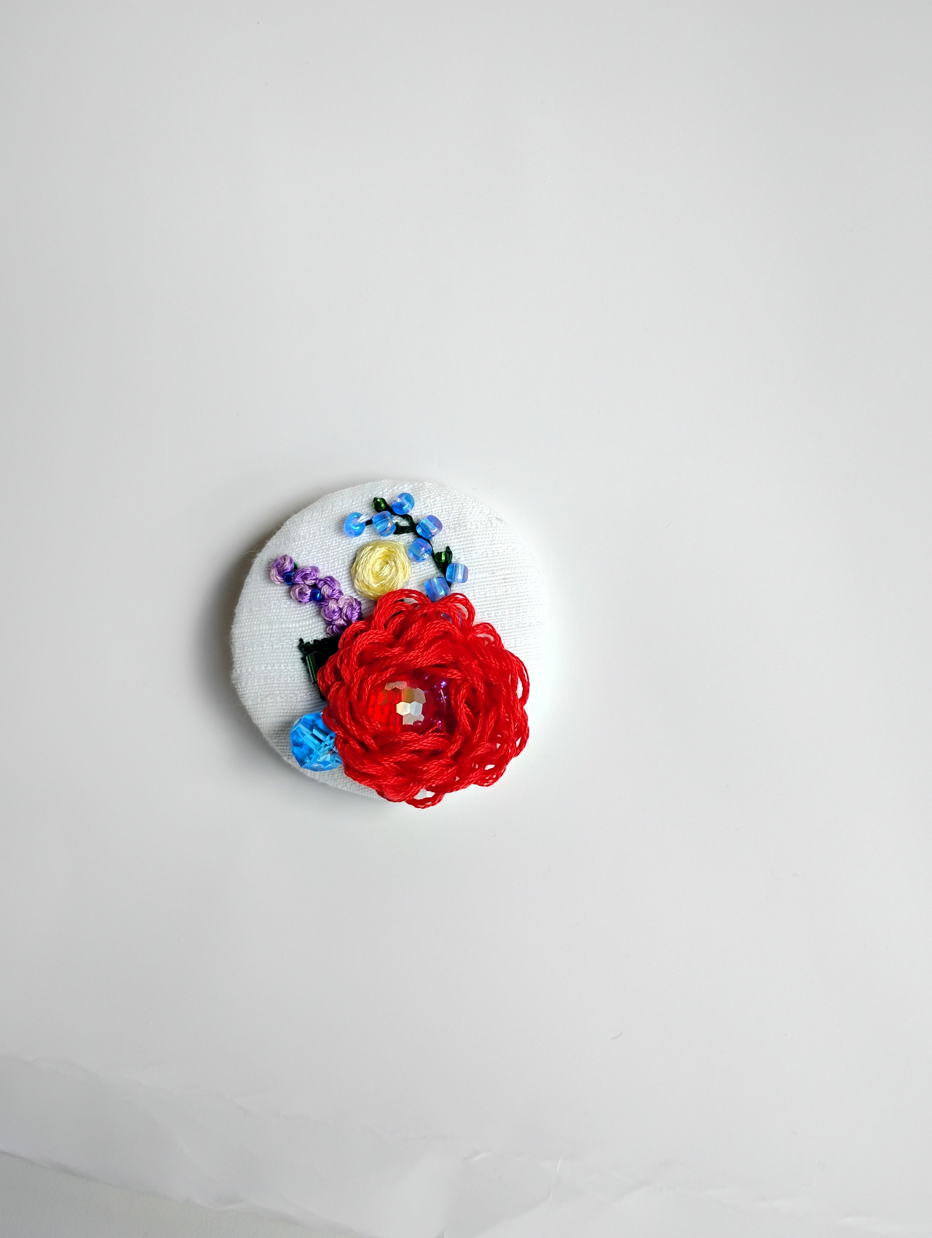 red flower brooch 001- Handcrafted Statement Jewelry