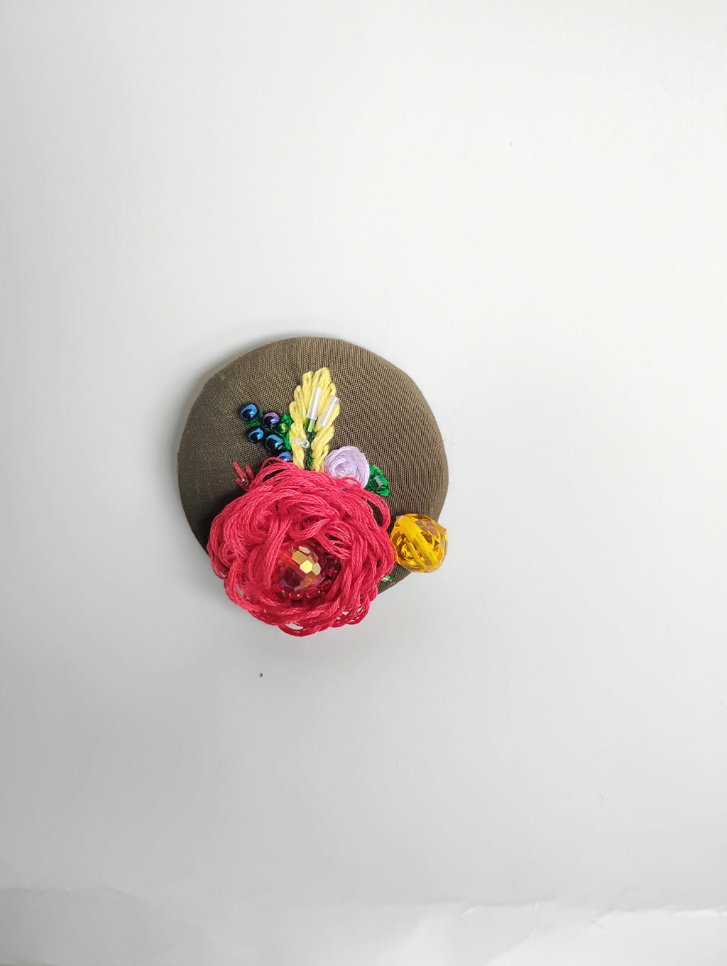 red flower brooch 007- Handcrafted Statement Jewelry