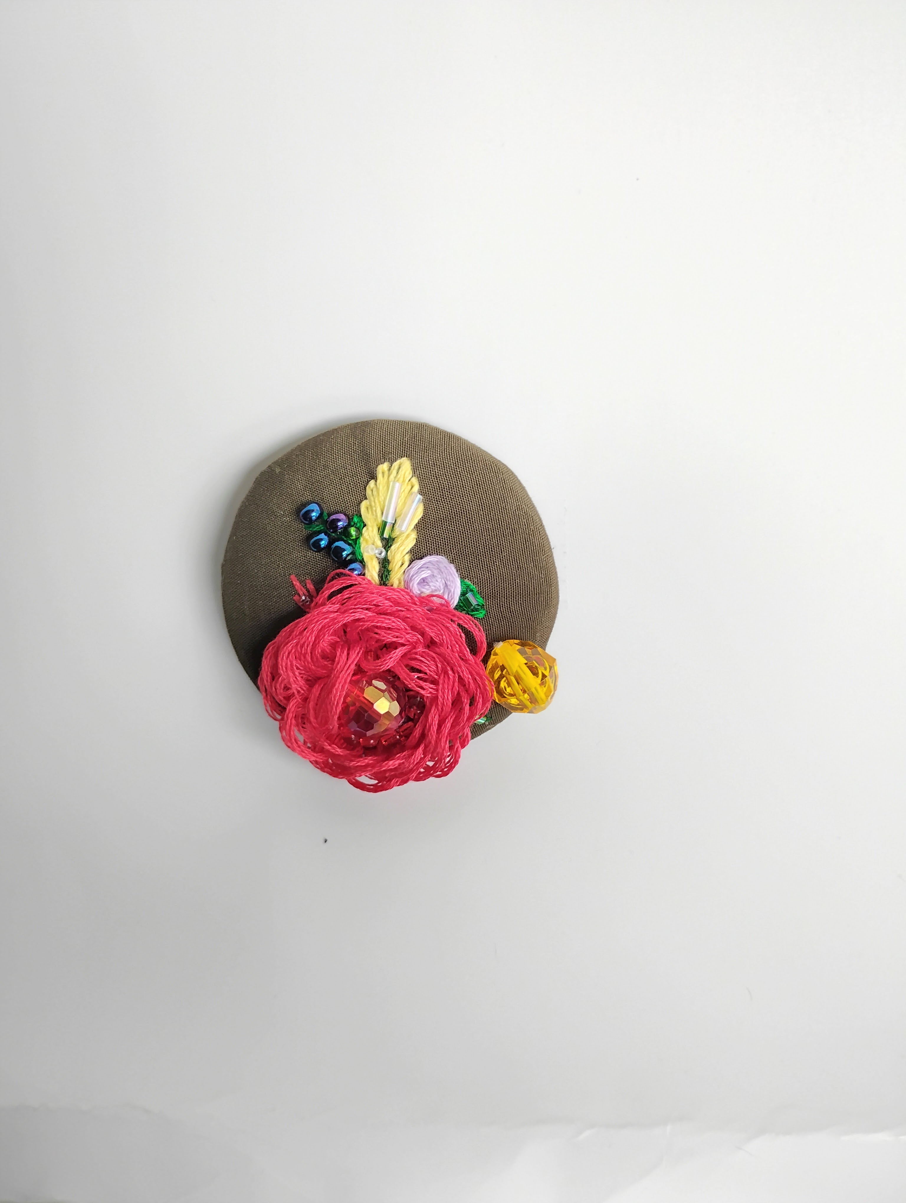red flower brooch 007- Handcrafted Statement Jewelry