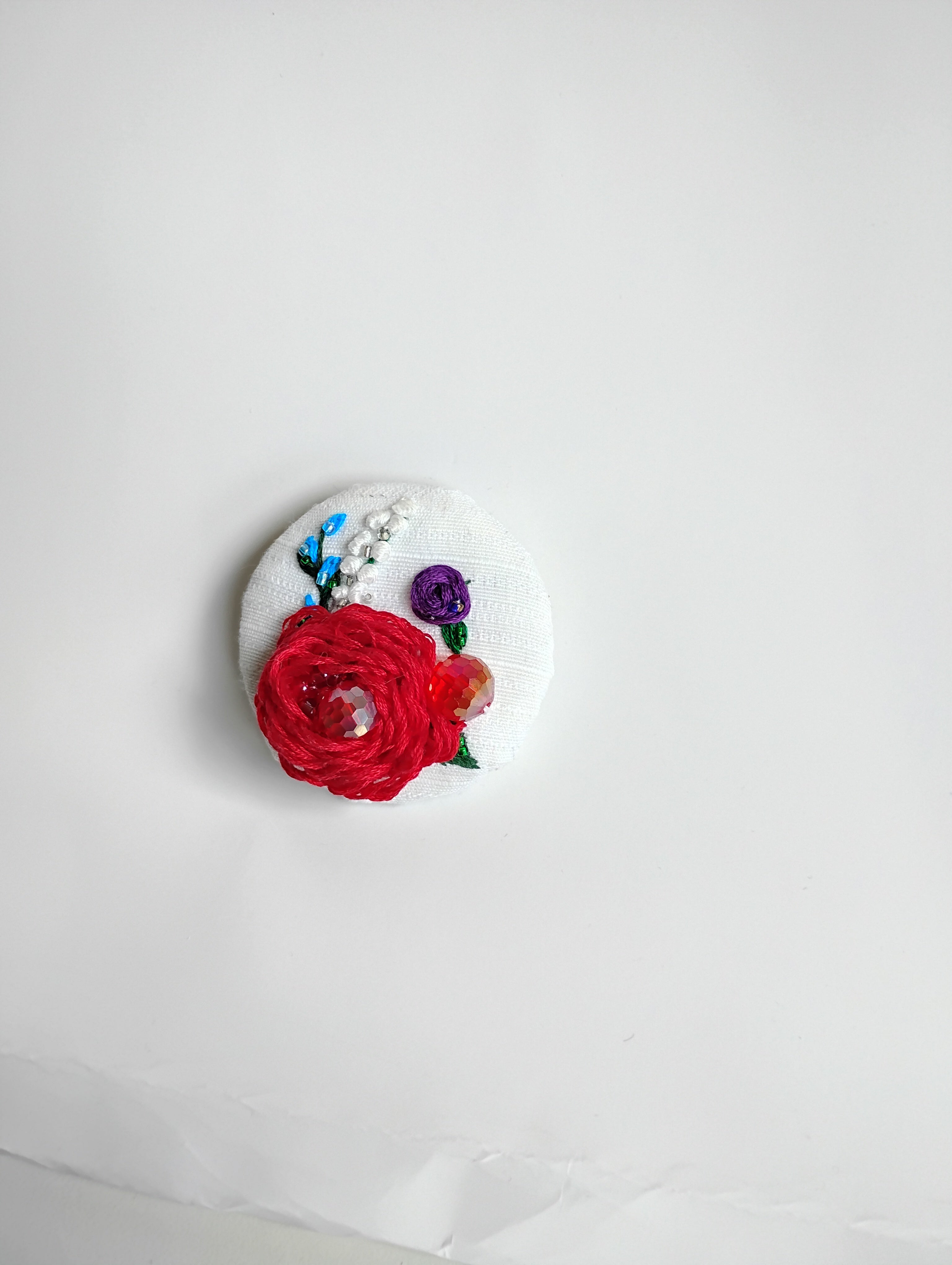 red flower brooch 002- Handcrafted Statement Jewelry