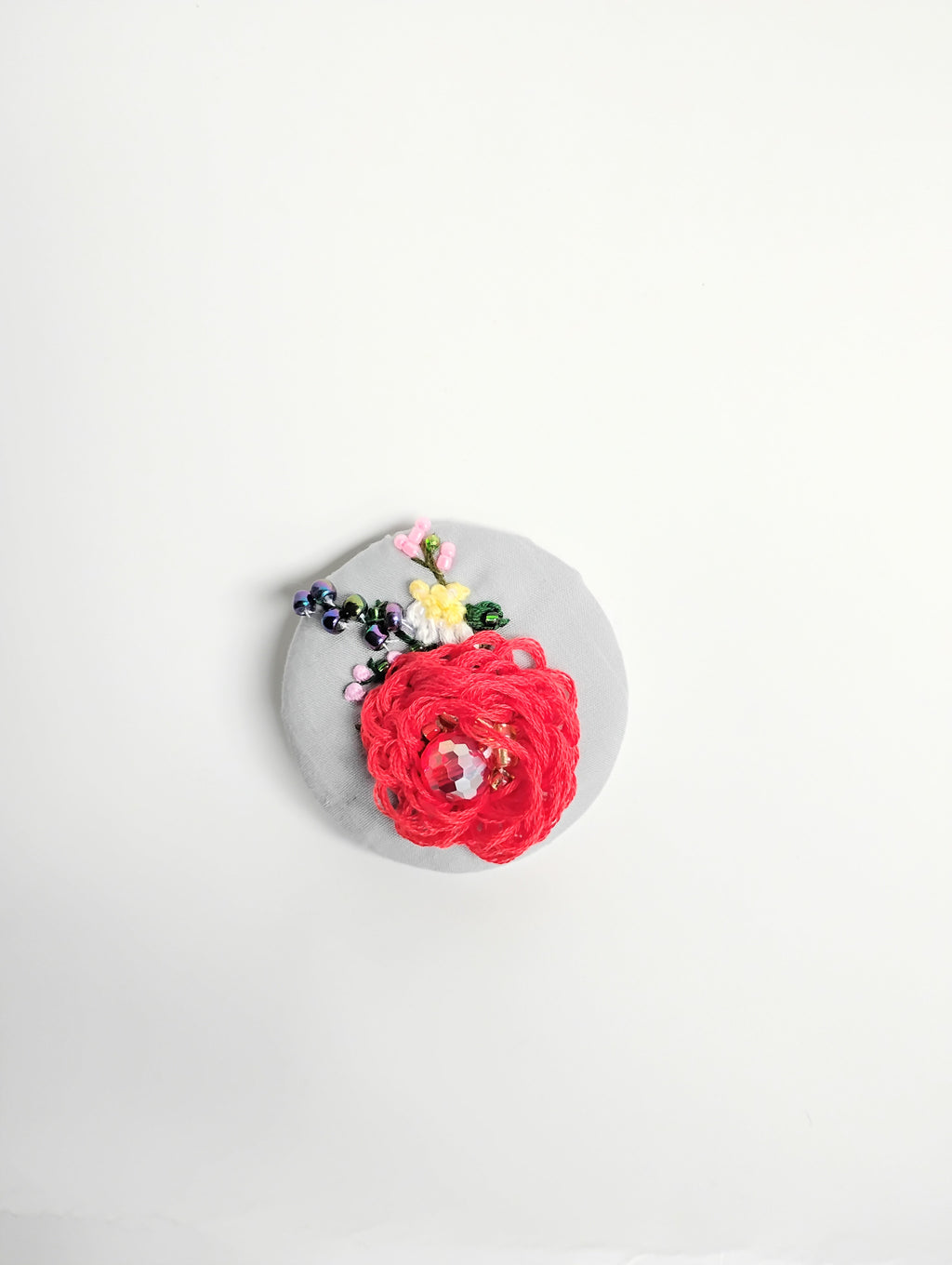 red flower brooch 005- Handcrafted Statement Jewelry