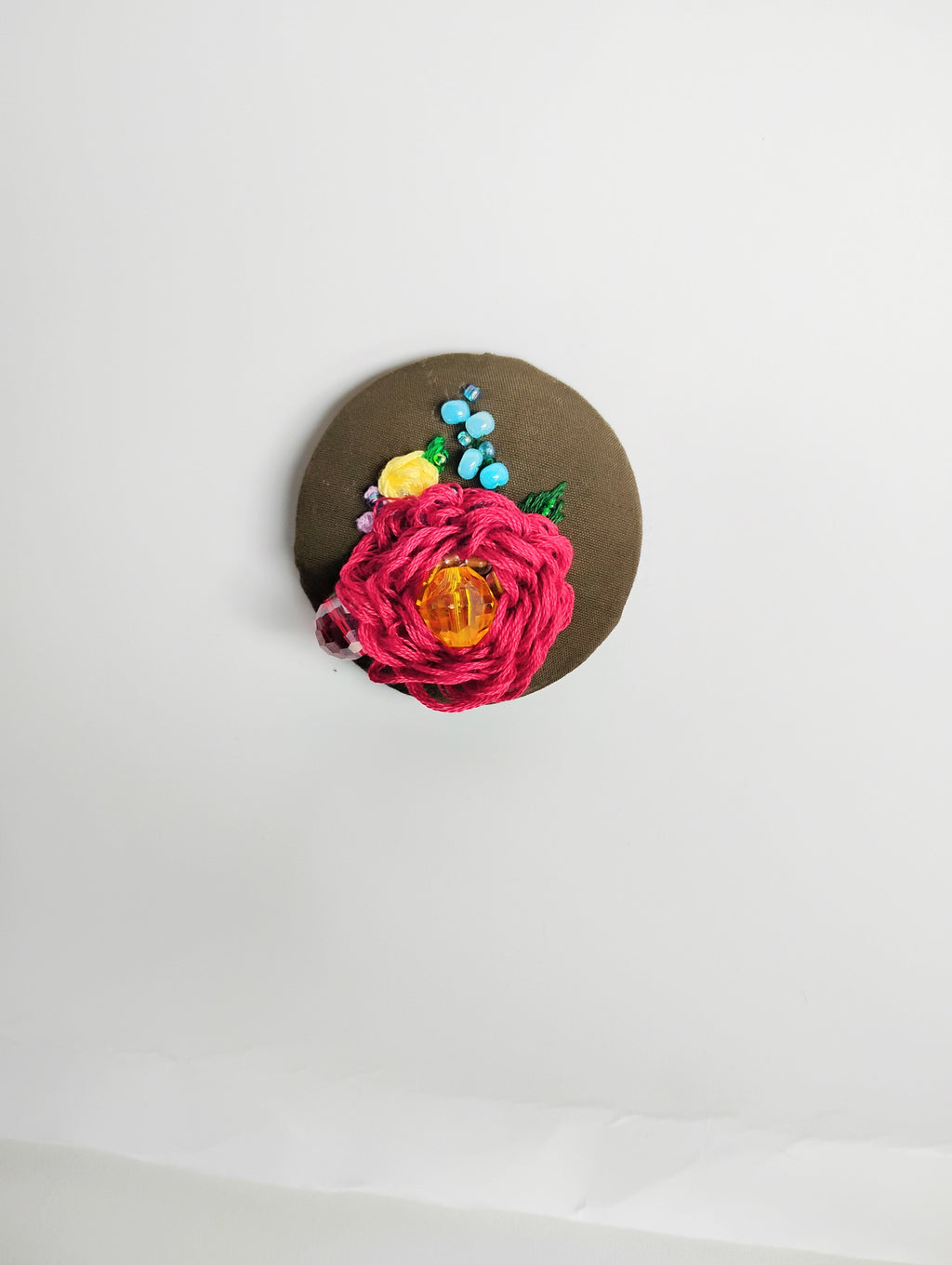 burgundy flower brooch 002- Handcrafted Statement Jewelry