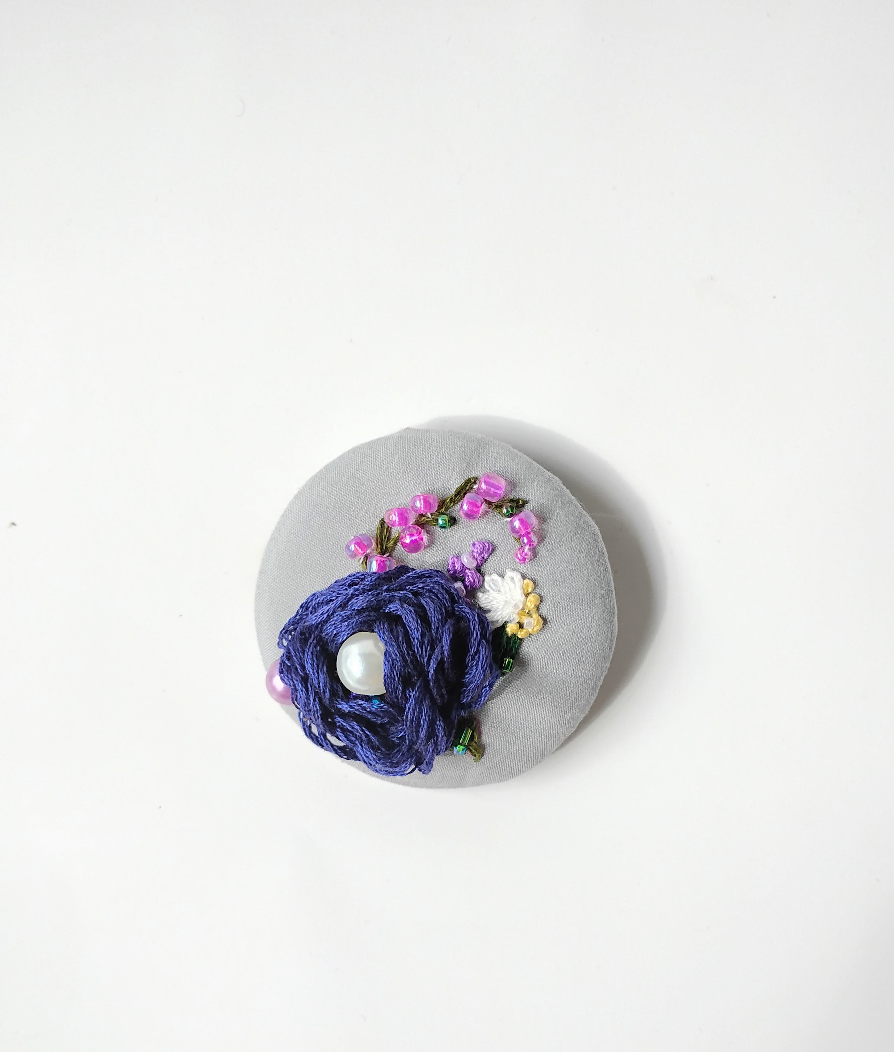 blue flower brooch 016- Handcrafted Statement Jewelry