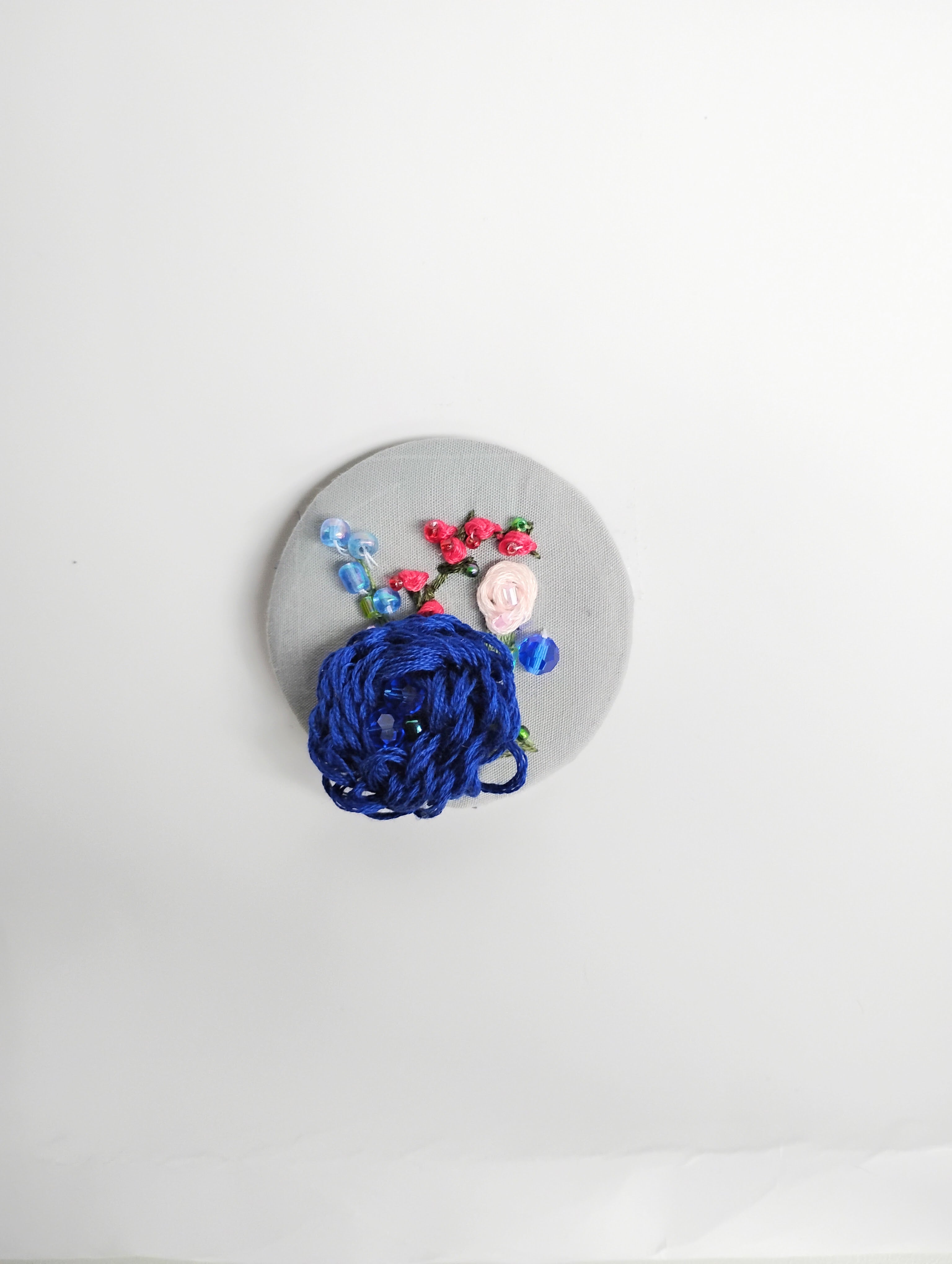 blue flower brooch 011- Handcrafted Statement Jewelry