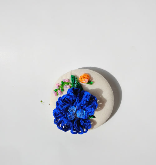 blue flower brooch 017- Handcrafted Statement Jewelry