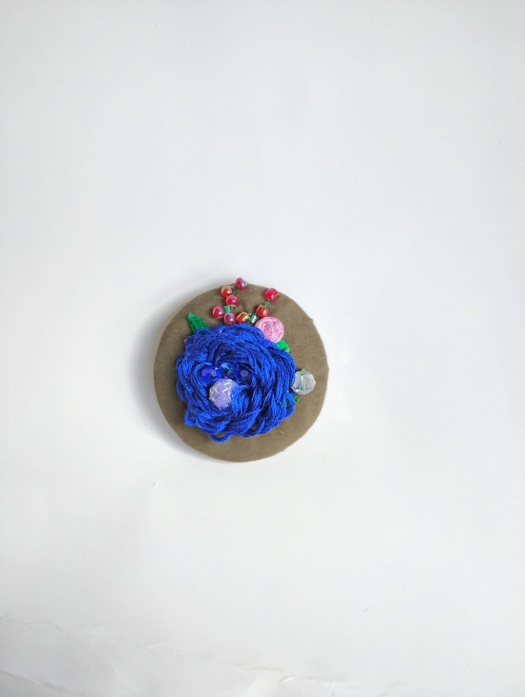blue flower brooch 004- Handcrafted Statement Jewelry