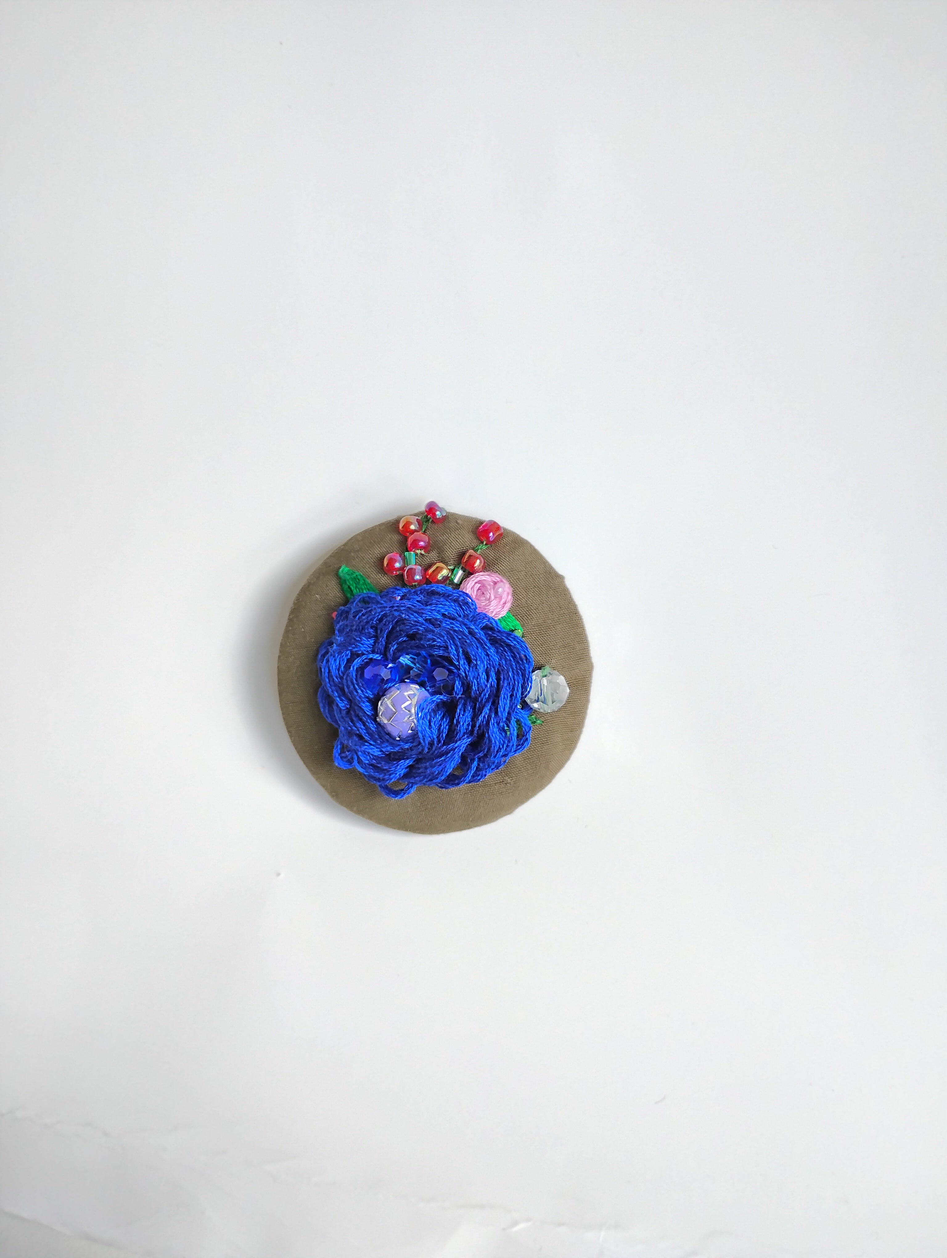 blue flower brooch 004- Handcrafted Statement Jewelry