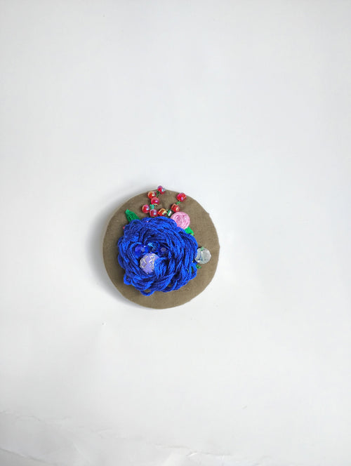 blue flower brooch 004 - Handcrafted Statement Jewelry