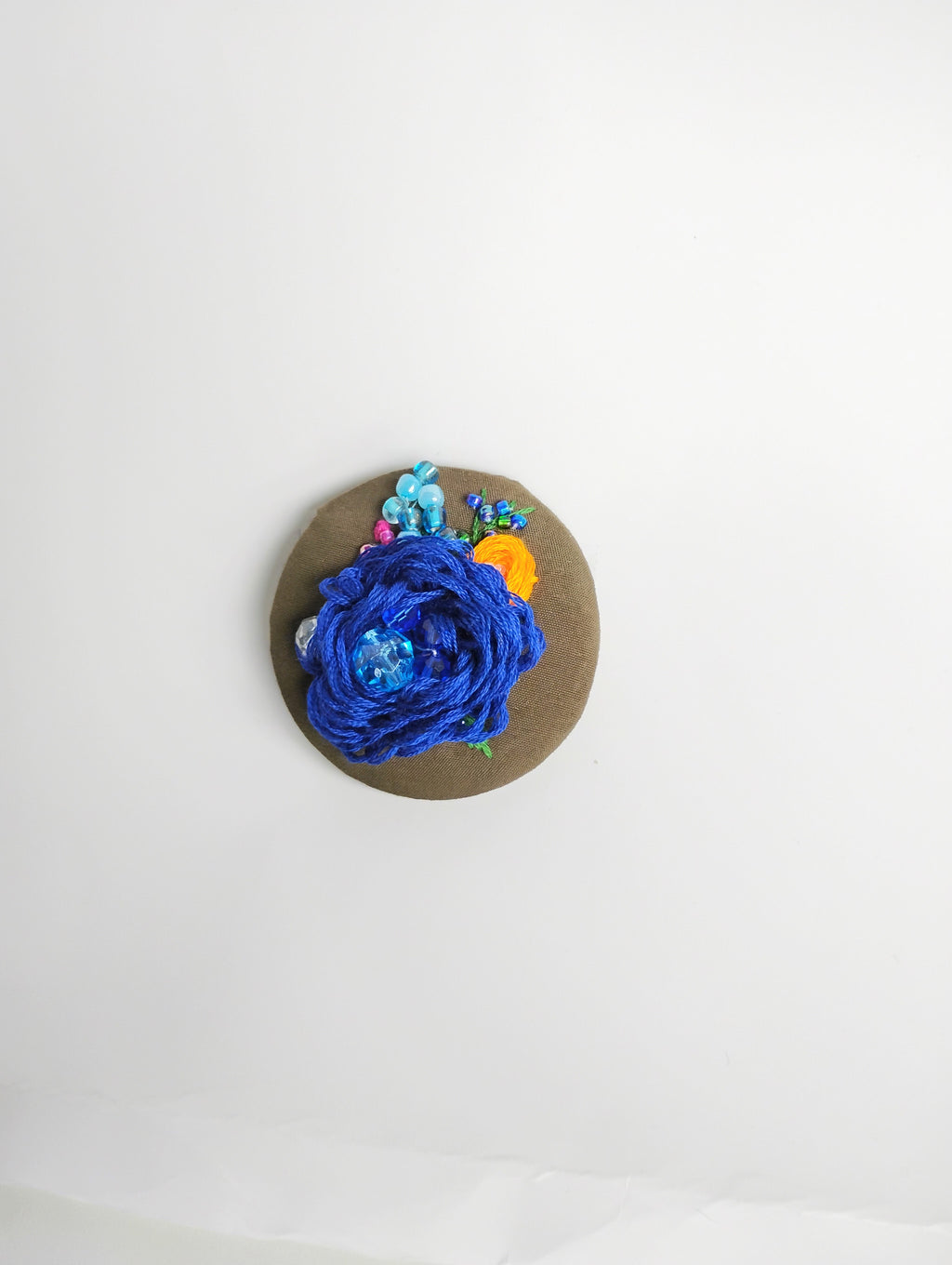 blue flower brooch 007- Handcrafted Statement Jewelry