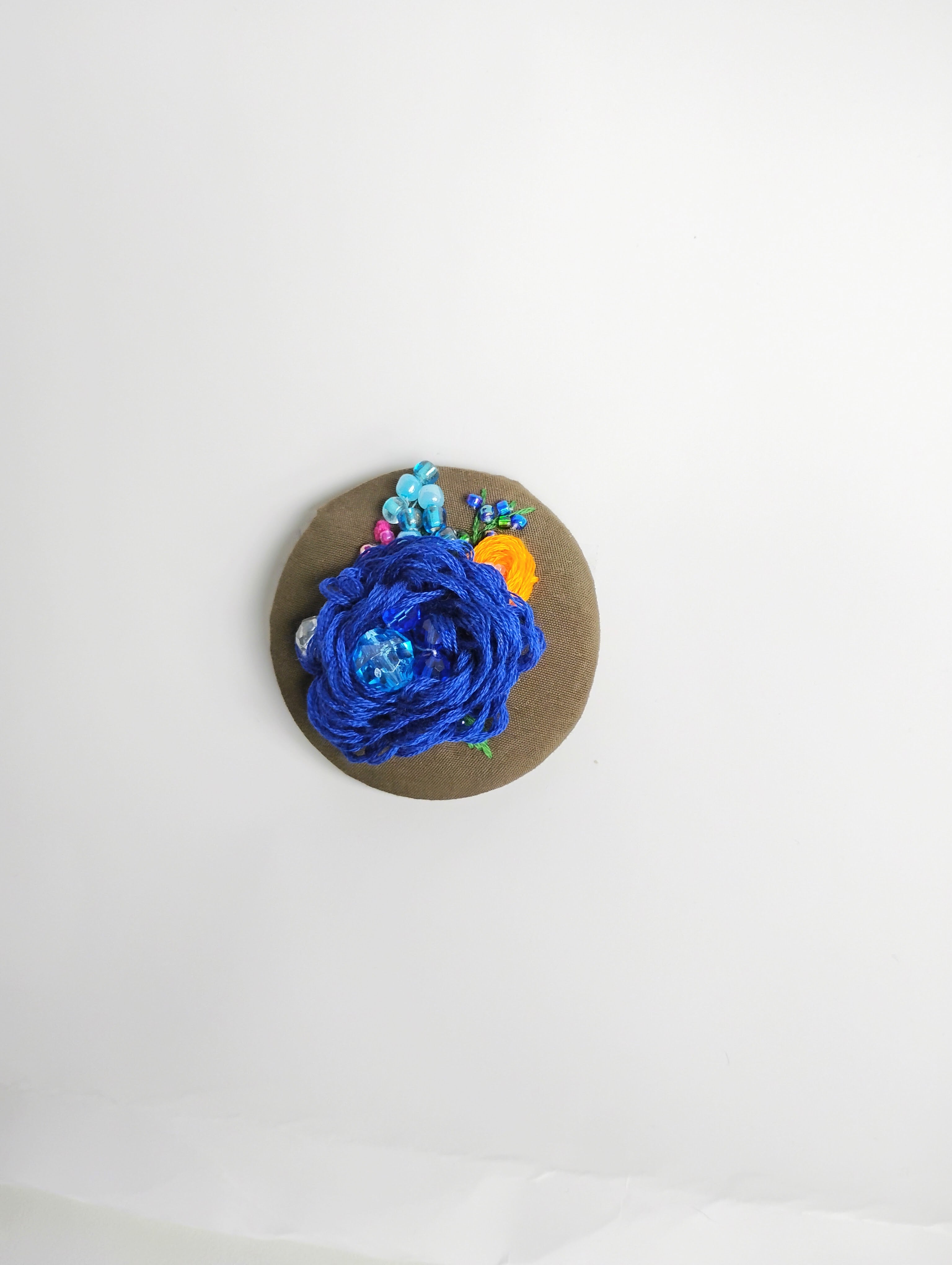 blue flower brooch 007- Handcrafted Statement Jewelry