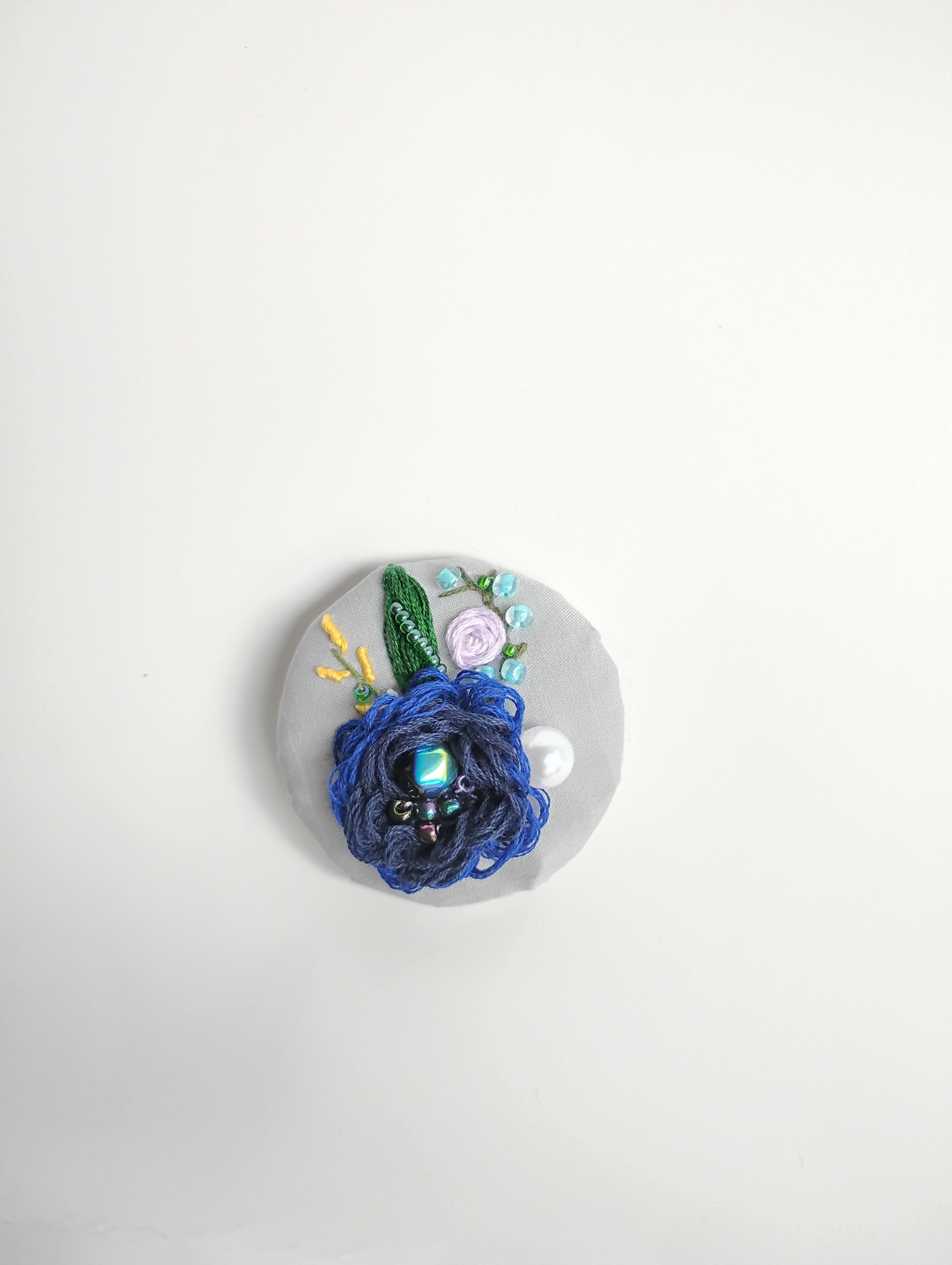 blue flower brooch 012- Handcrafted Statement Jewelry
