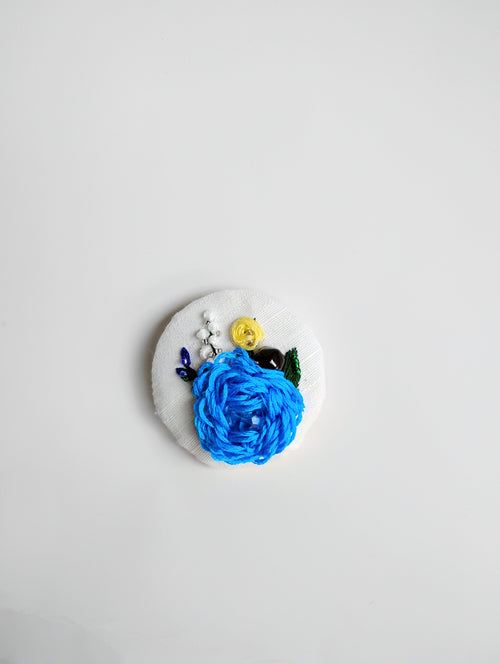blue flower brooch 002- Handcrafted Statement Jewelry