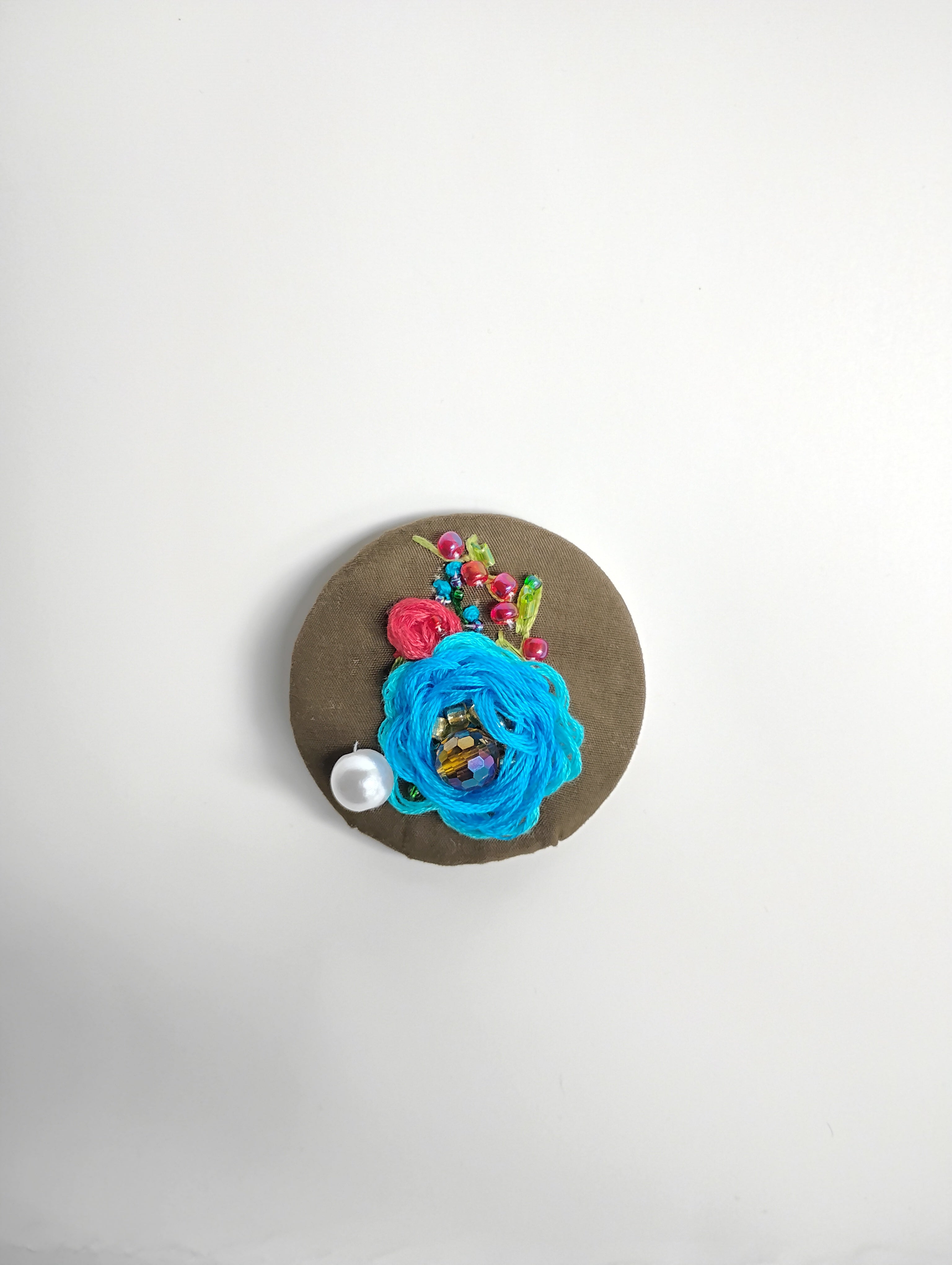blue flower brooch 009- Handcrafted Statement Jewelry