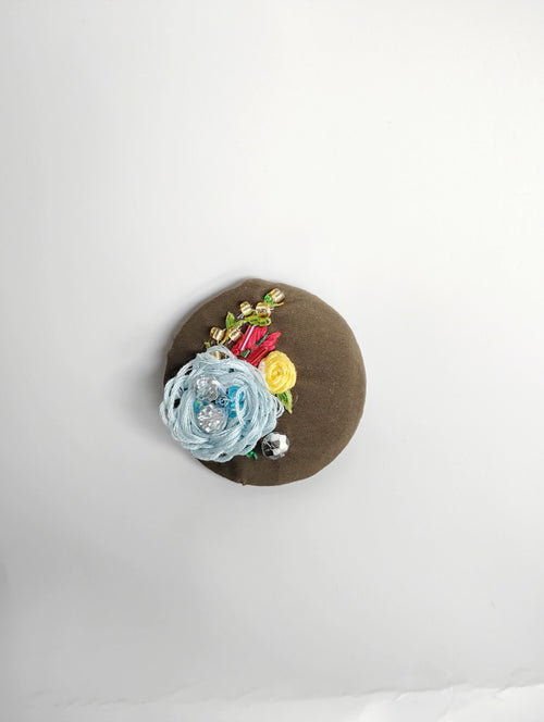 blue flower brooch 010- Handcrafted Statement Jewelry