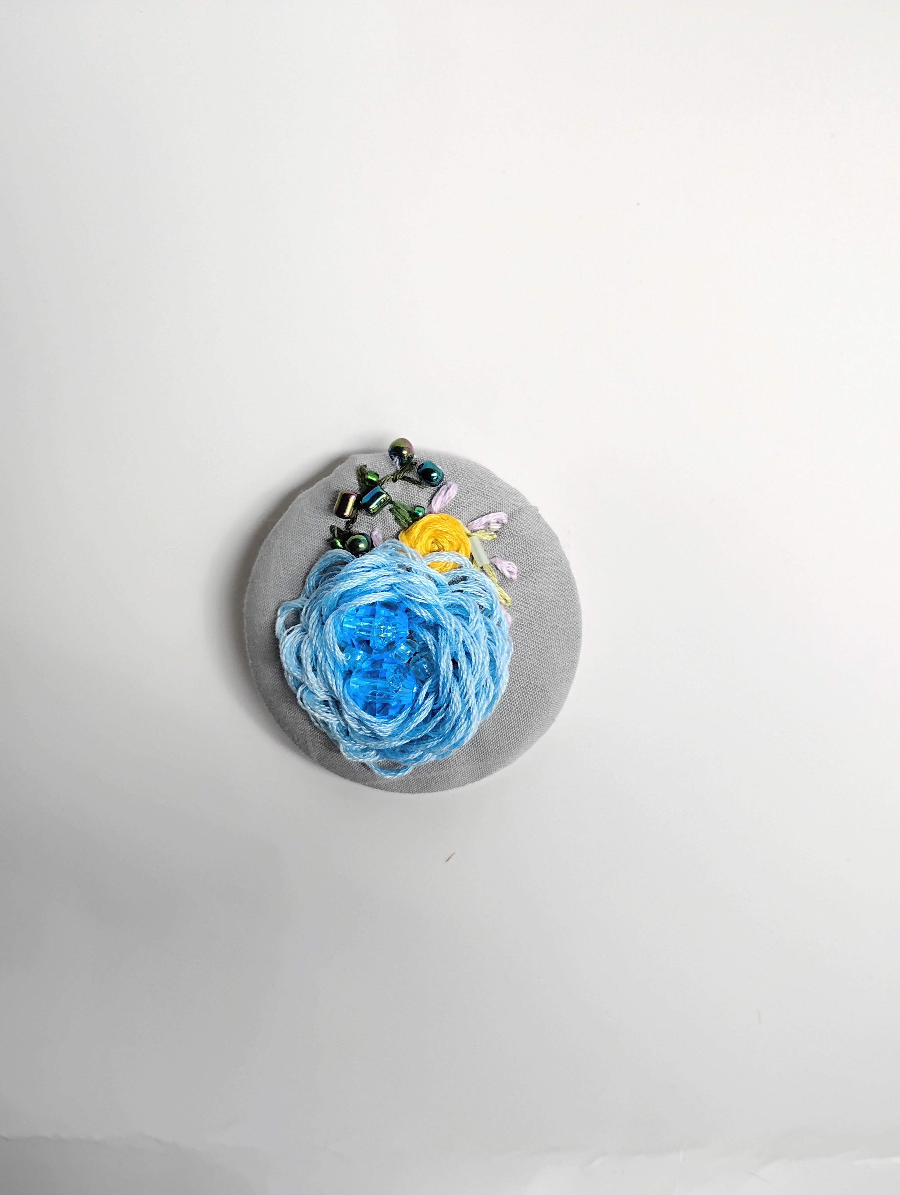 blue flower brooch 013- Handcrafted Statement Jewelry