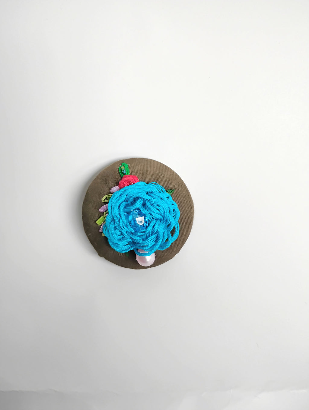 turquoise flower brooch 002- Handcrafted Statement Jewelry