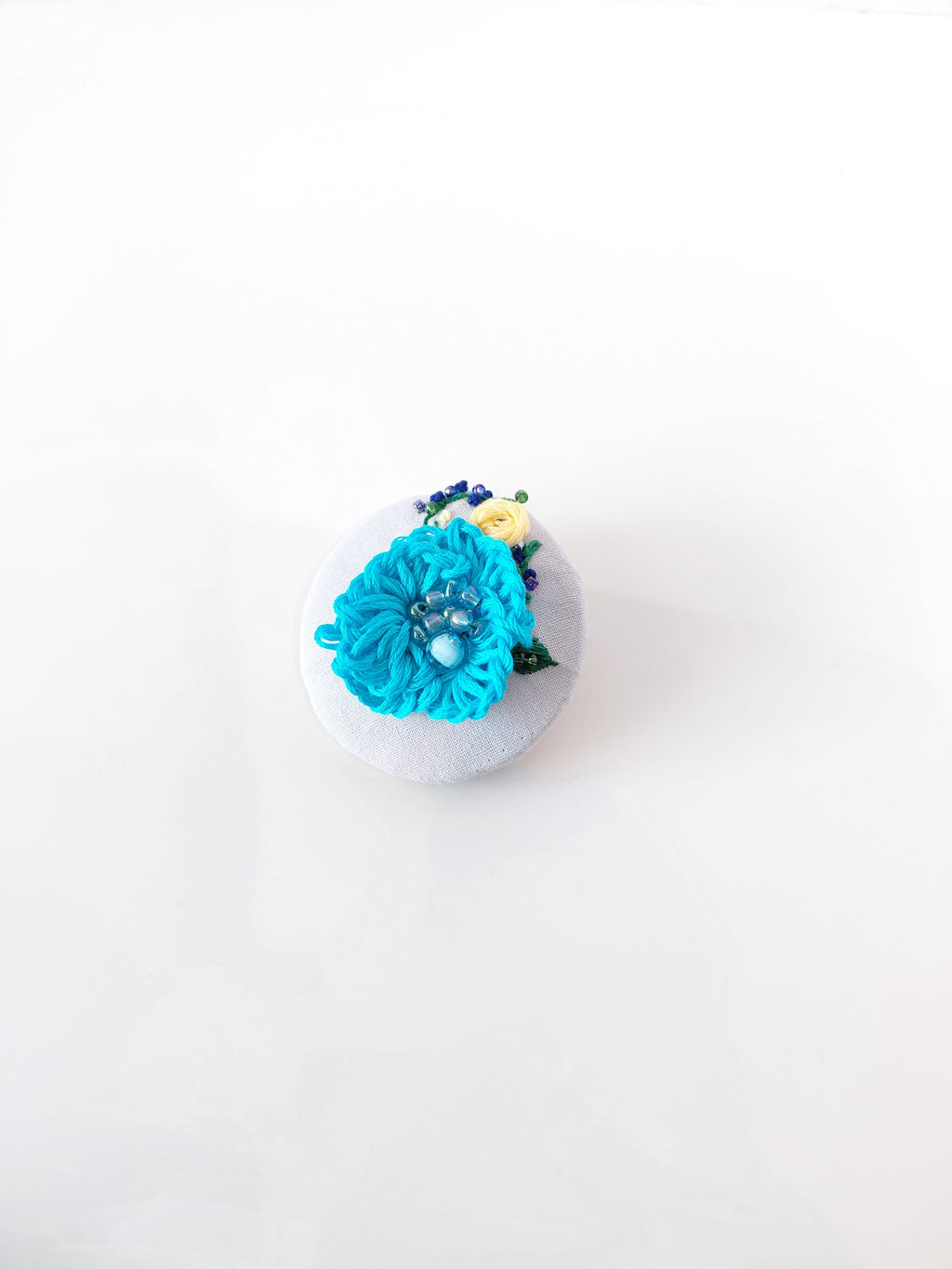 turquoise flower brooch 037