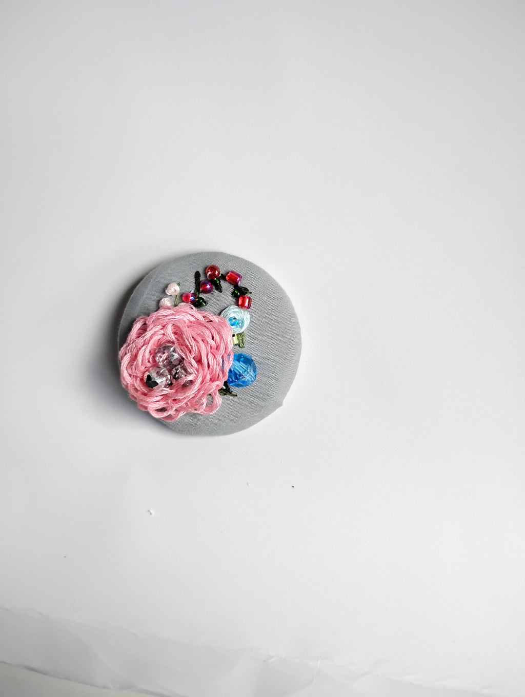 pink flower brooch 011- Handcrafted Statement Jewelry