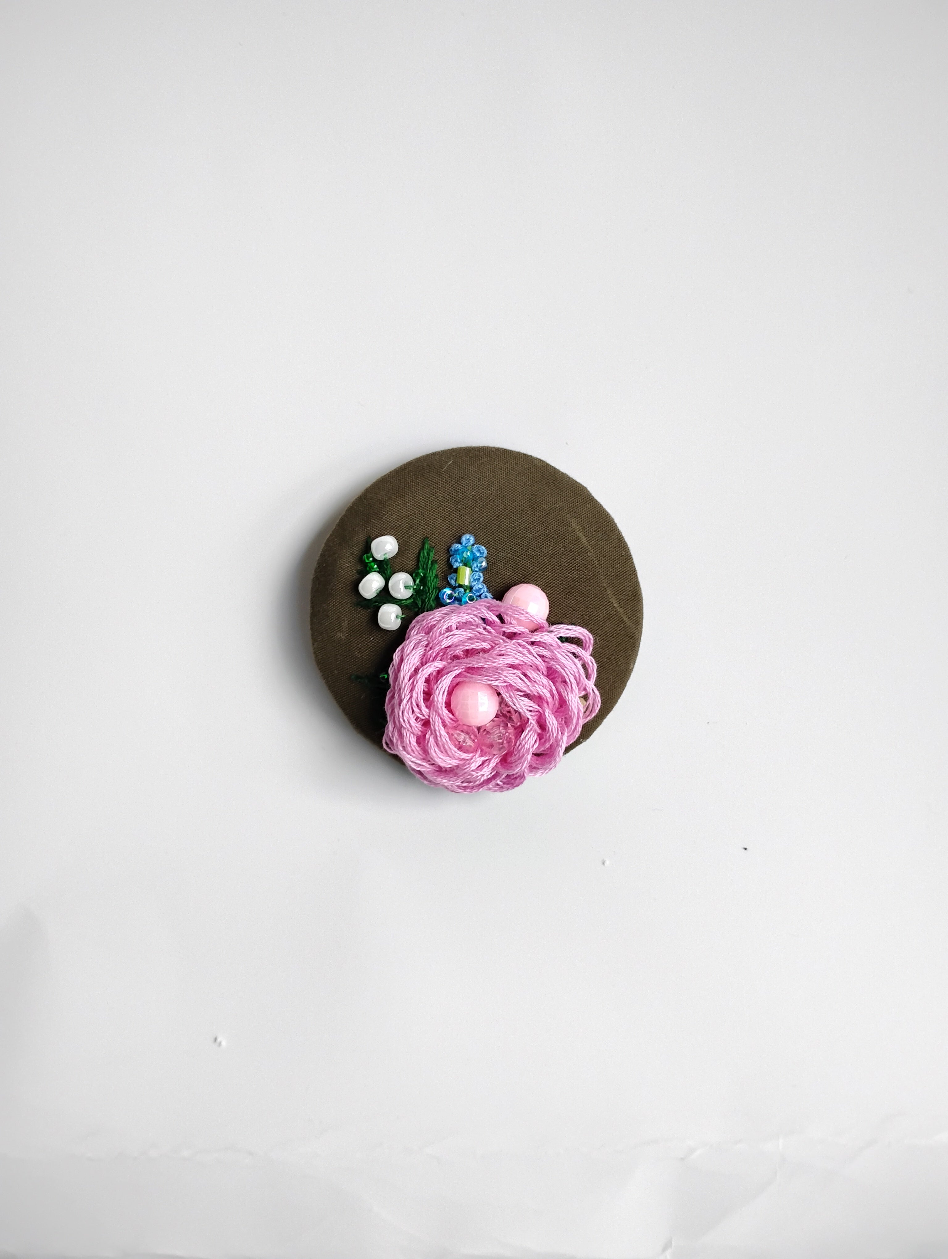 pink flower brooch 008- Handcrafted Statement Jewelry