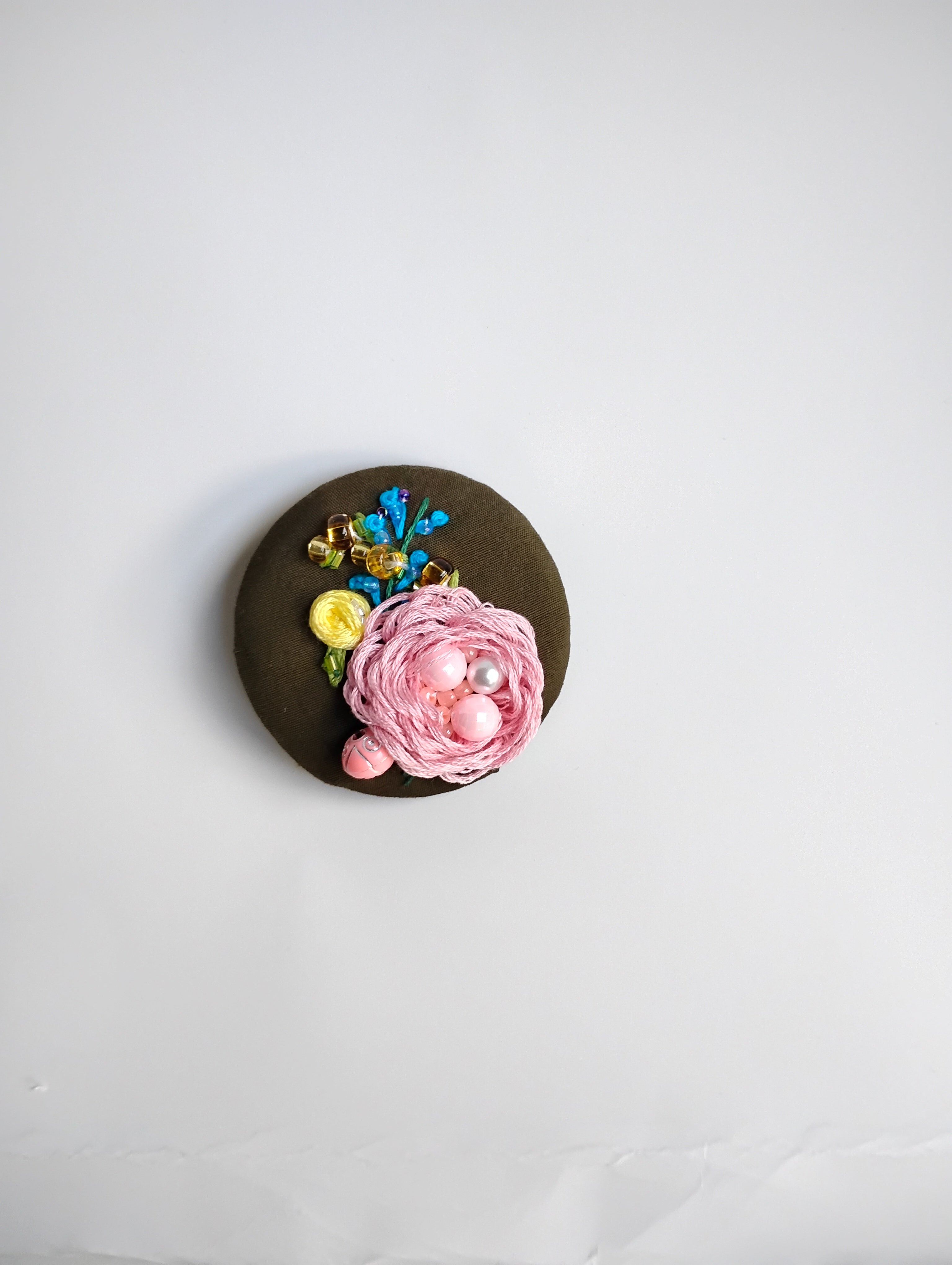 pink flower brooch 006- Handcrafted Statement Jewelry
