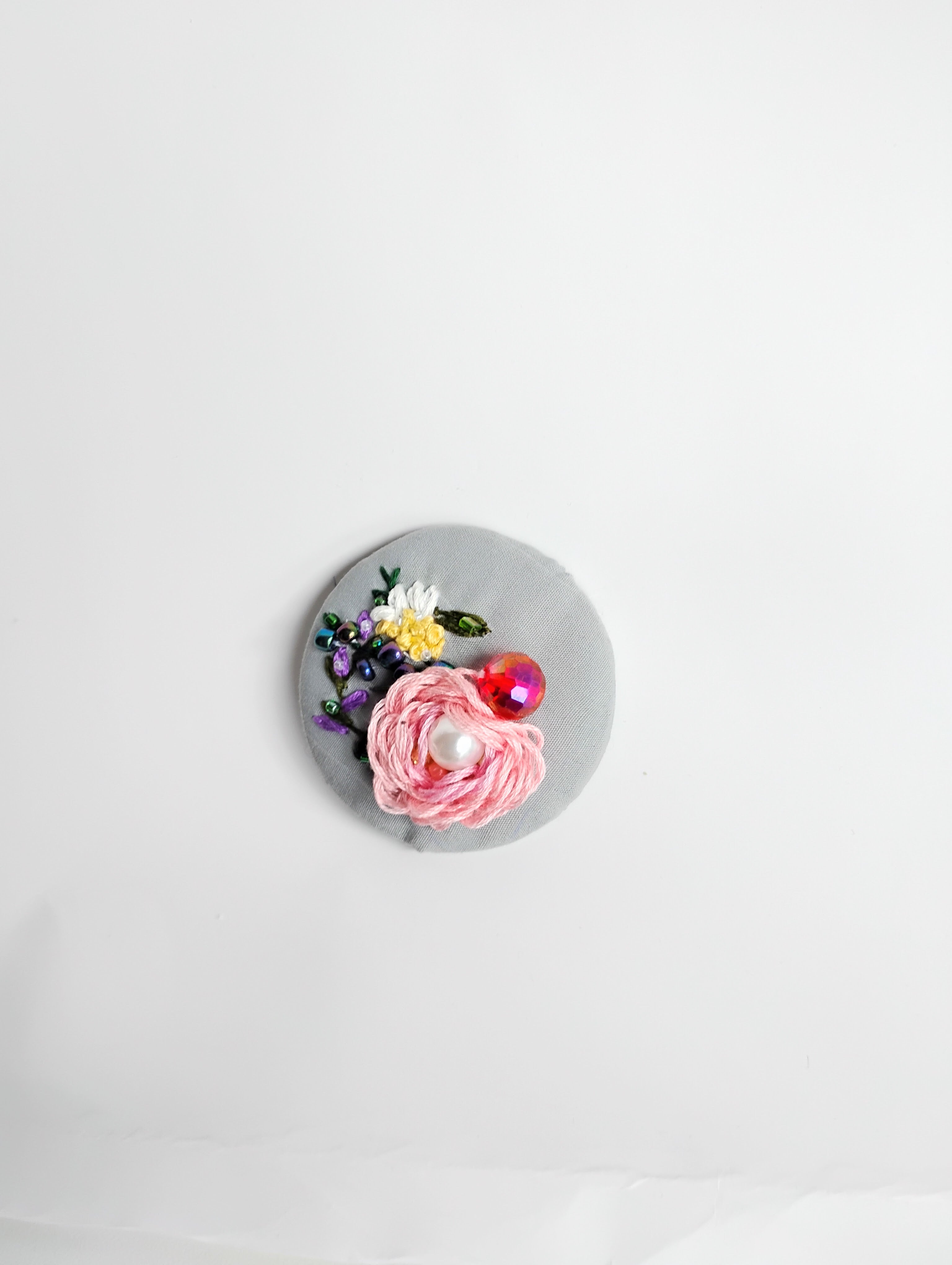 pink flower brooch 012- Handcrafted Statement Jewelry