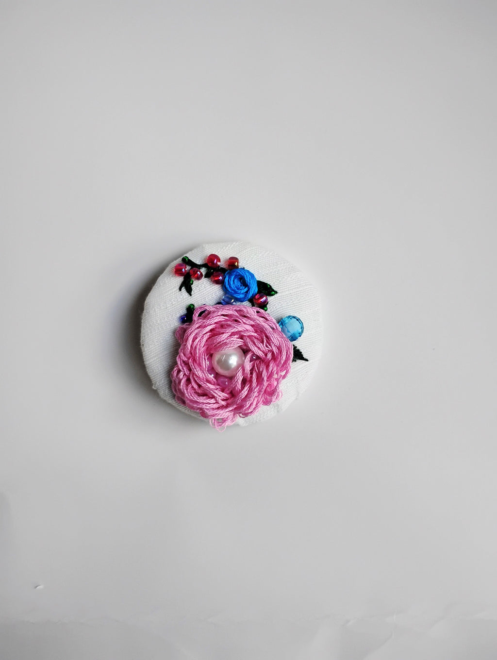 pink flower brooch 005- Handcrafted Statement Jewelry