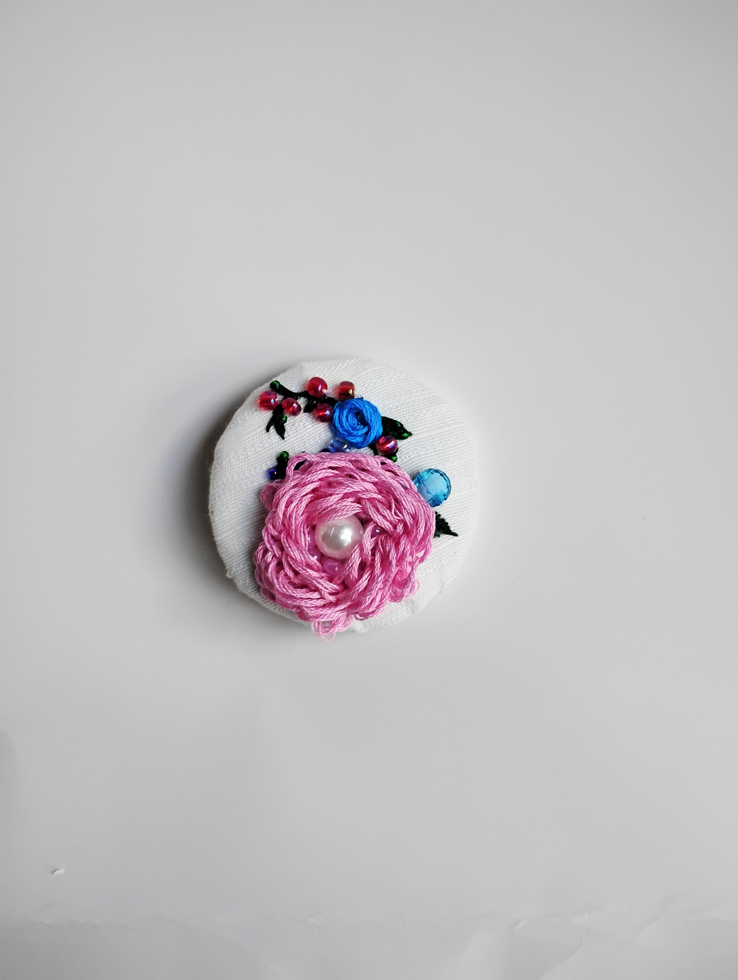 pink flower brooch 005- Handcrafted Statement Jewelry