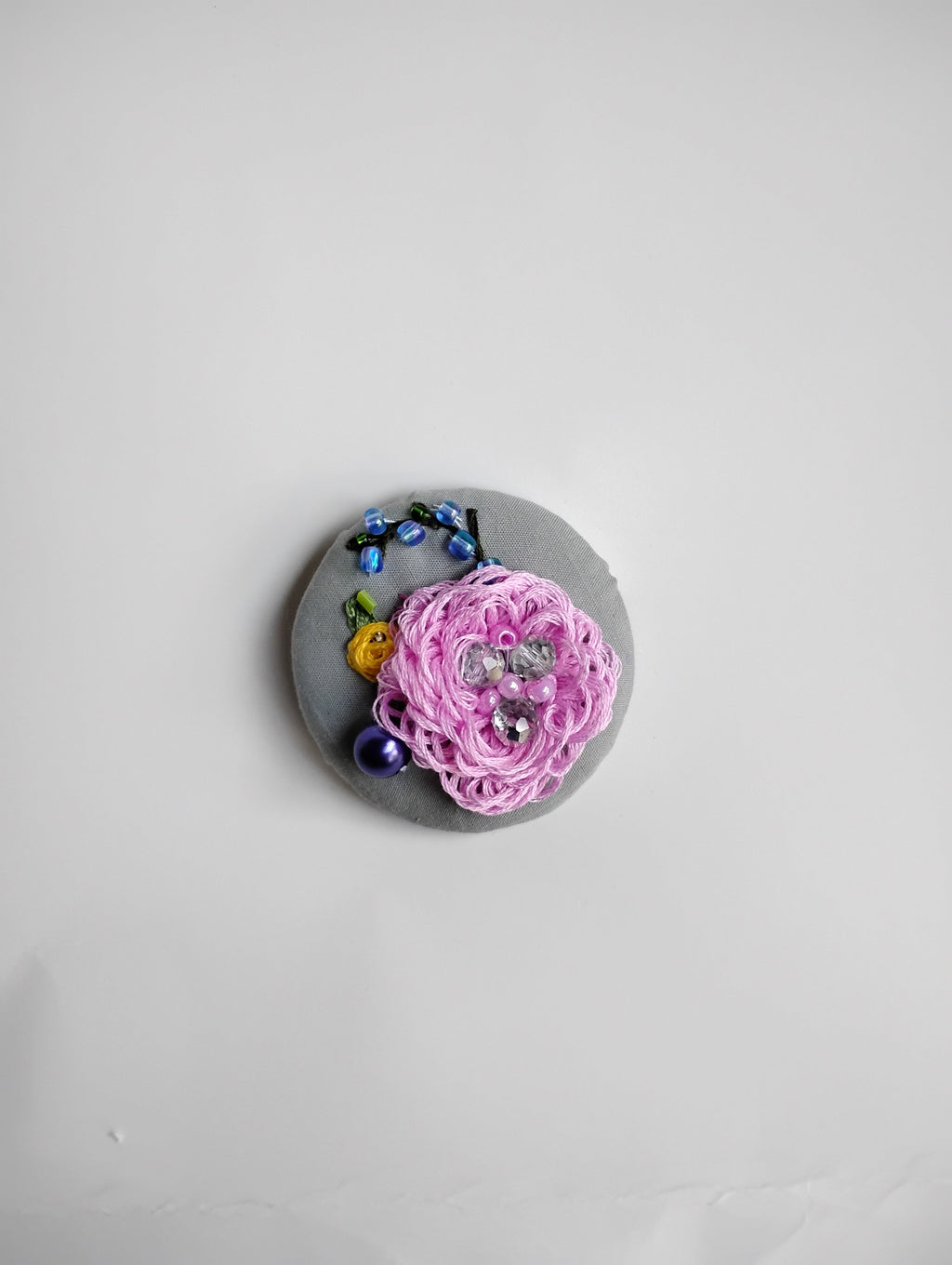 pink flower brooch 007- Handcrafted Statement Jewelry