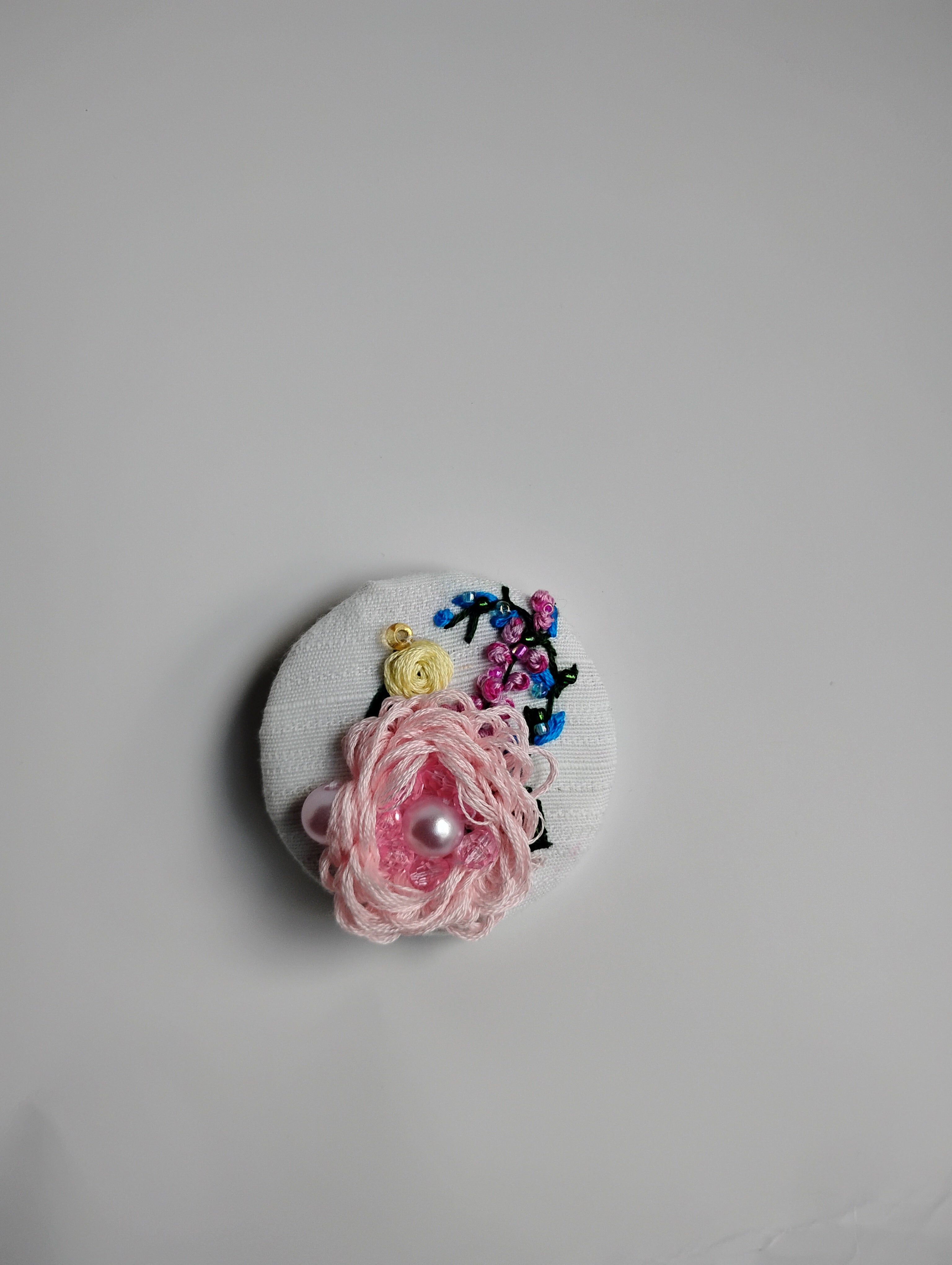 pink flower brooch 004- Handcrafted Statement Jewelry