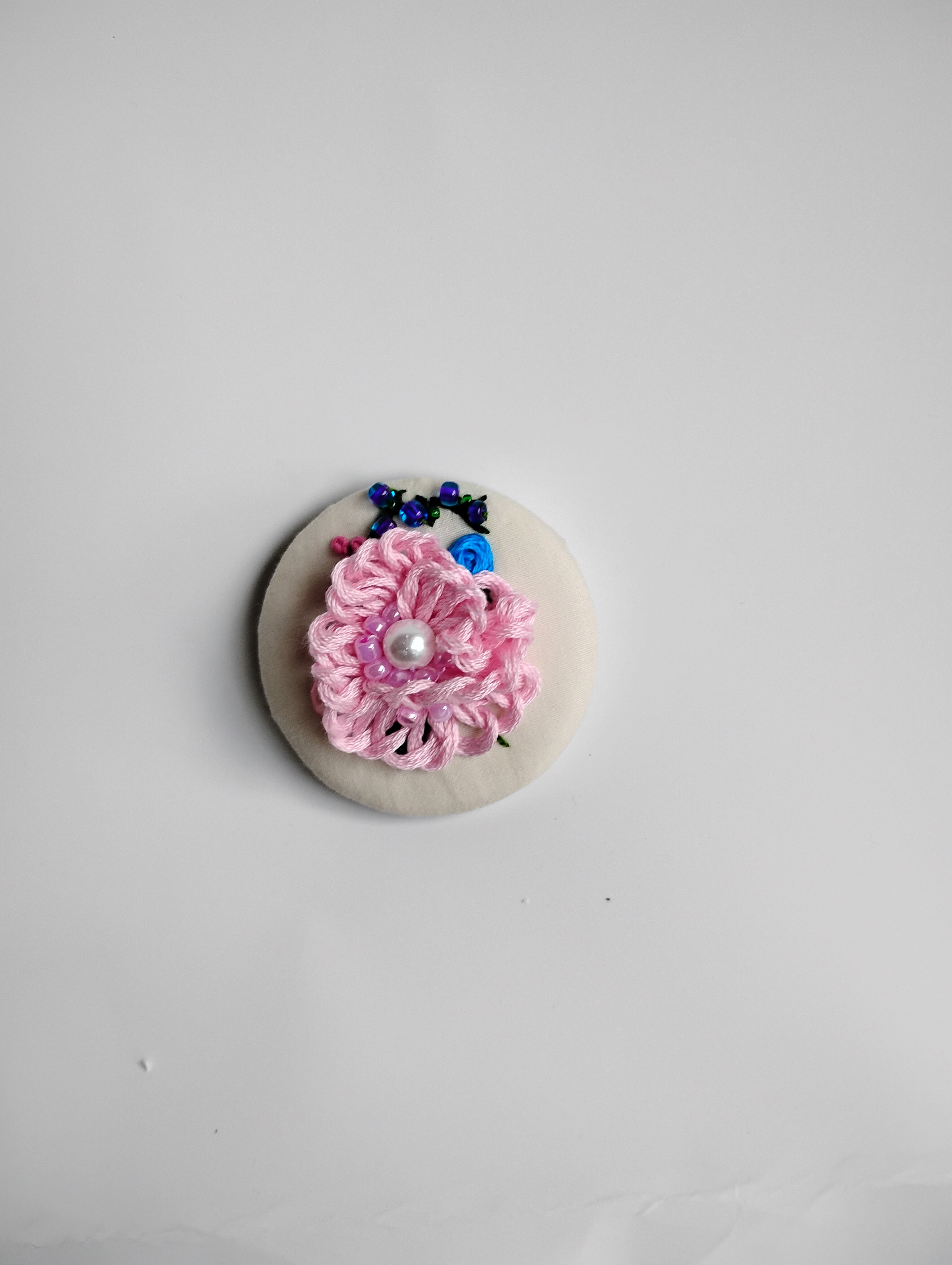 pink flower Brooch 009- Handcrafted Statement Jewelry