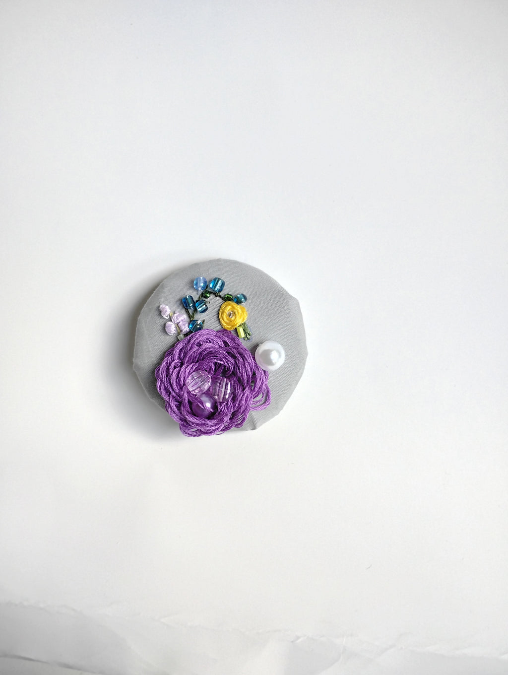 purple flower brooch 005- Handcrafted Statement Jewelry