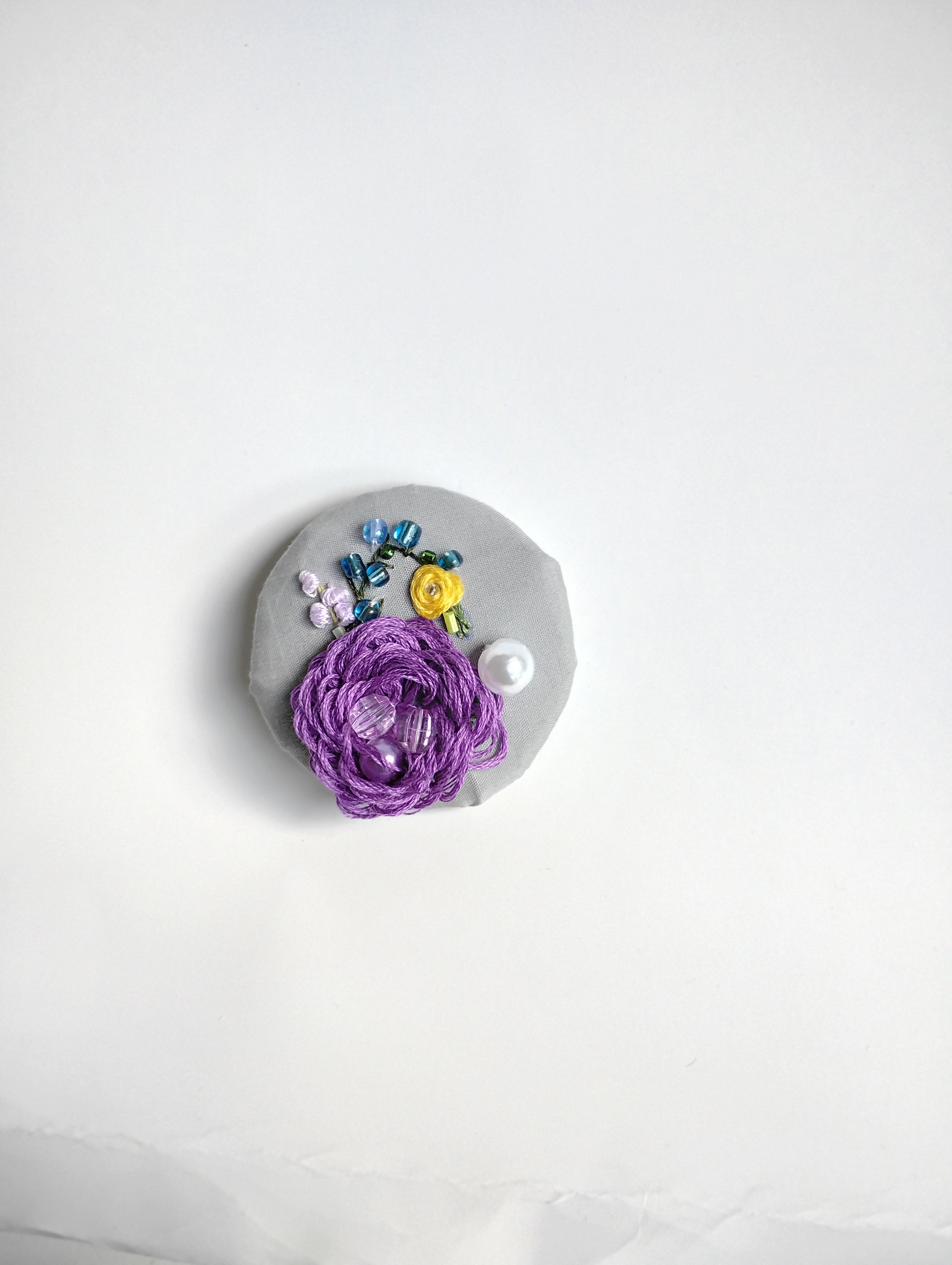 purple flower brooch 005- Handcrafted Statement Jewelry