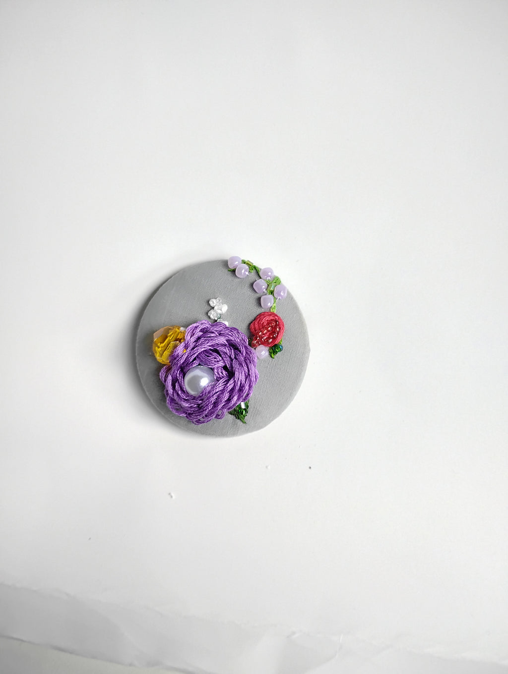 purple flower brooch 003- Handcrafted Statement Jewelry