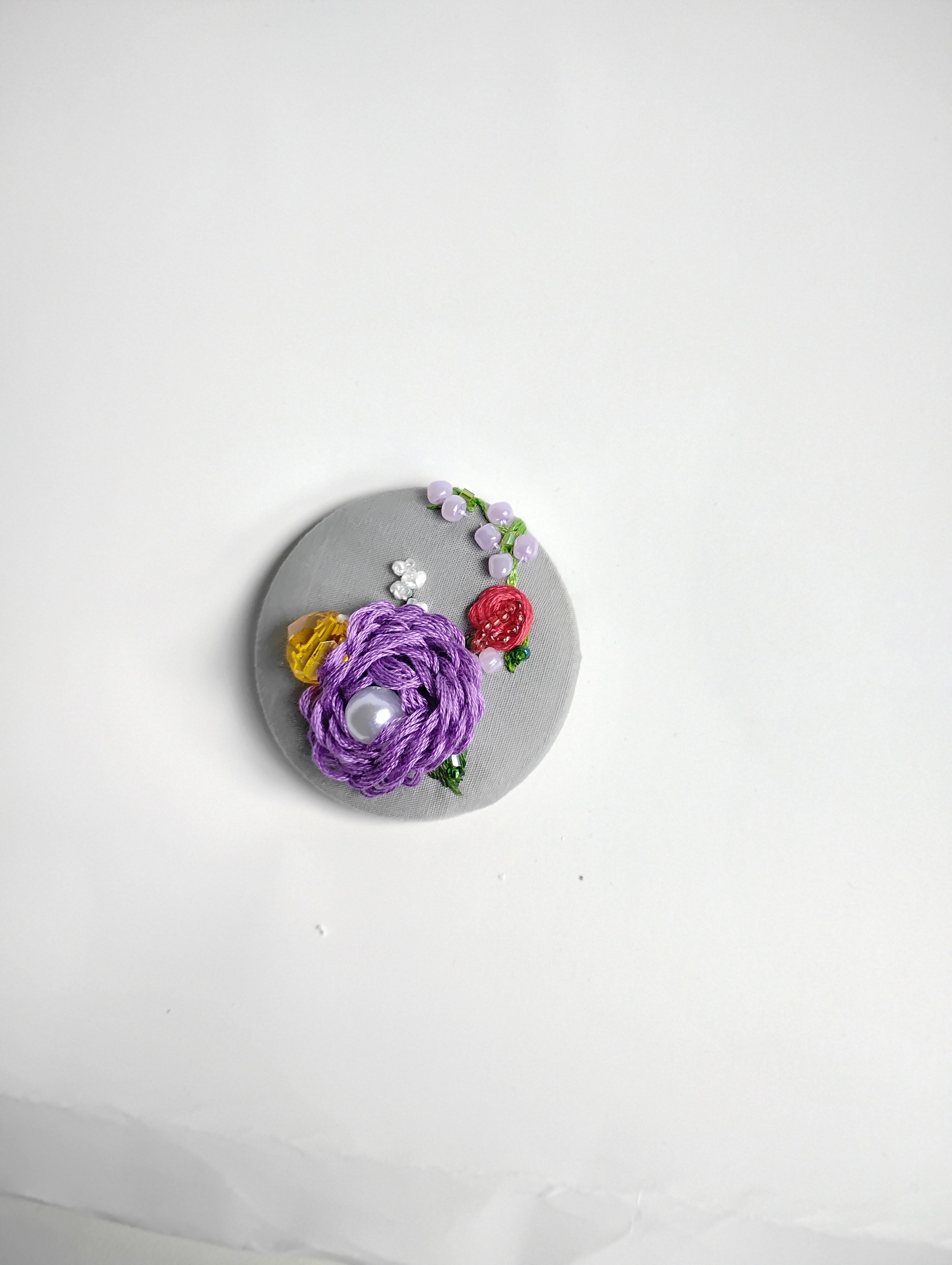 purple flower brooch 003- Handcrafted Statement Jewelry