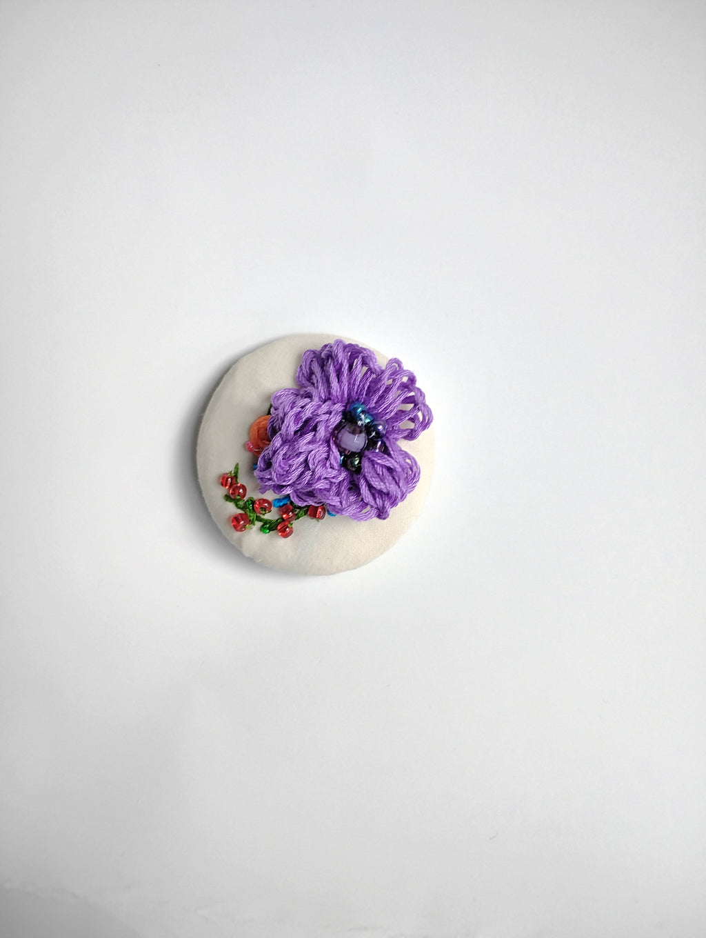 purple flower brooch 004- Handcrafted Statement Jewelry