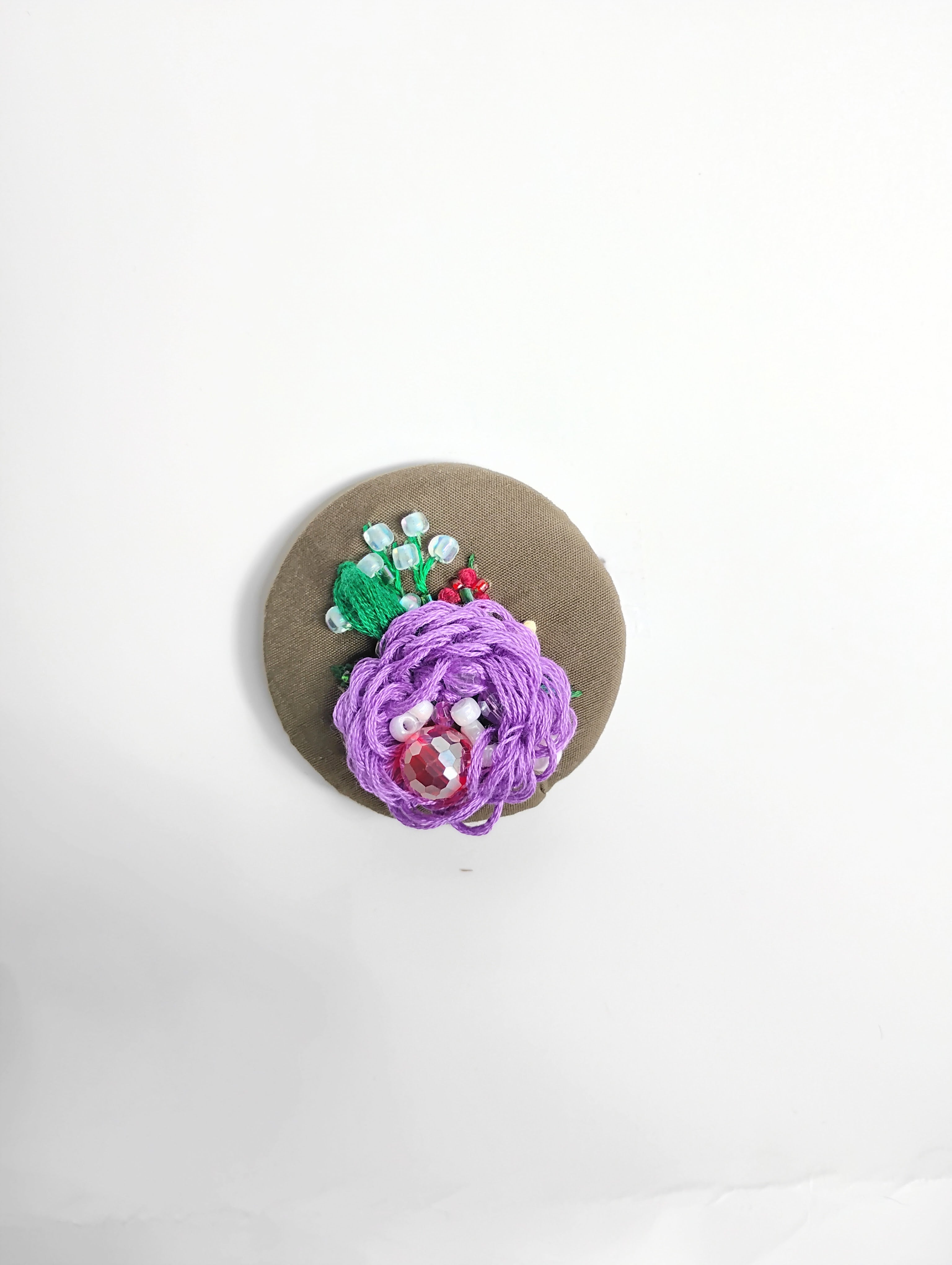 purple flower brooch 011- Handcrafted Statement Jewelry