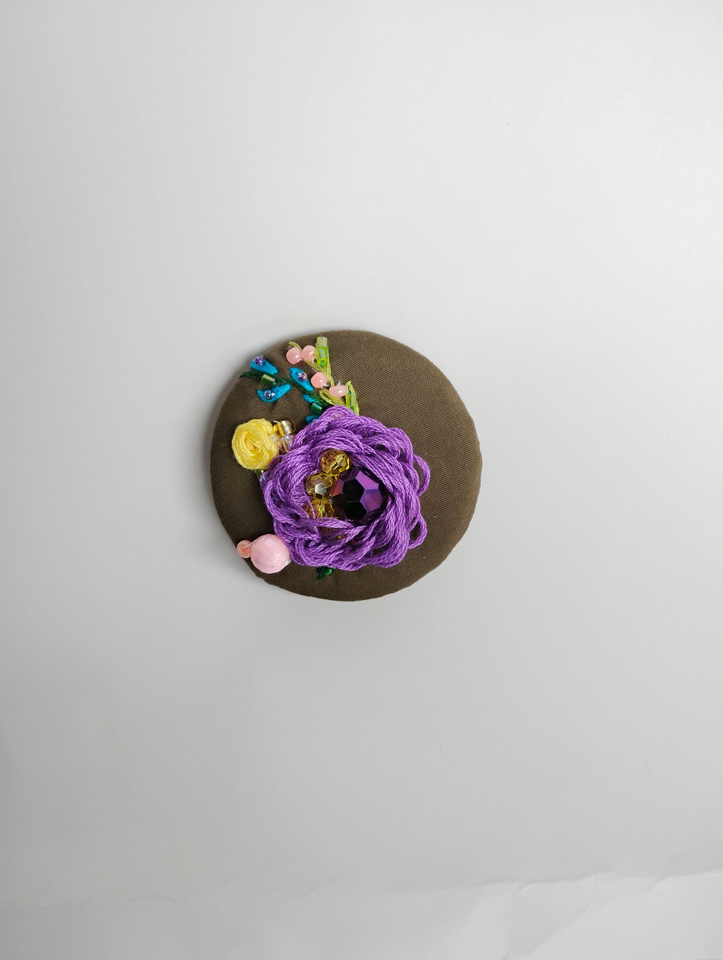 Purple flower brooch 011
