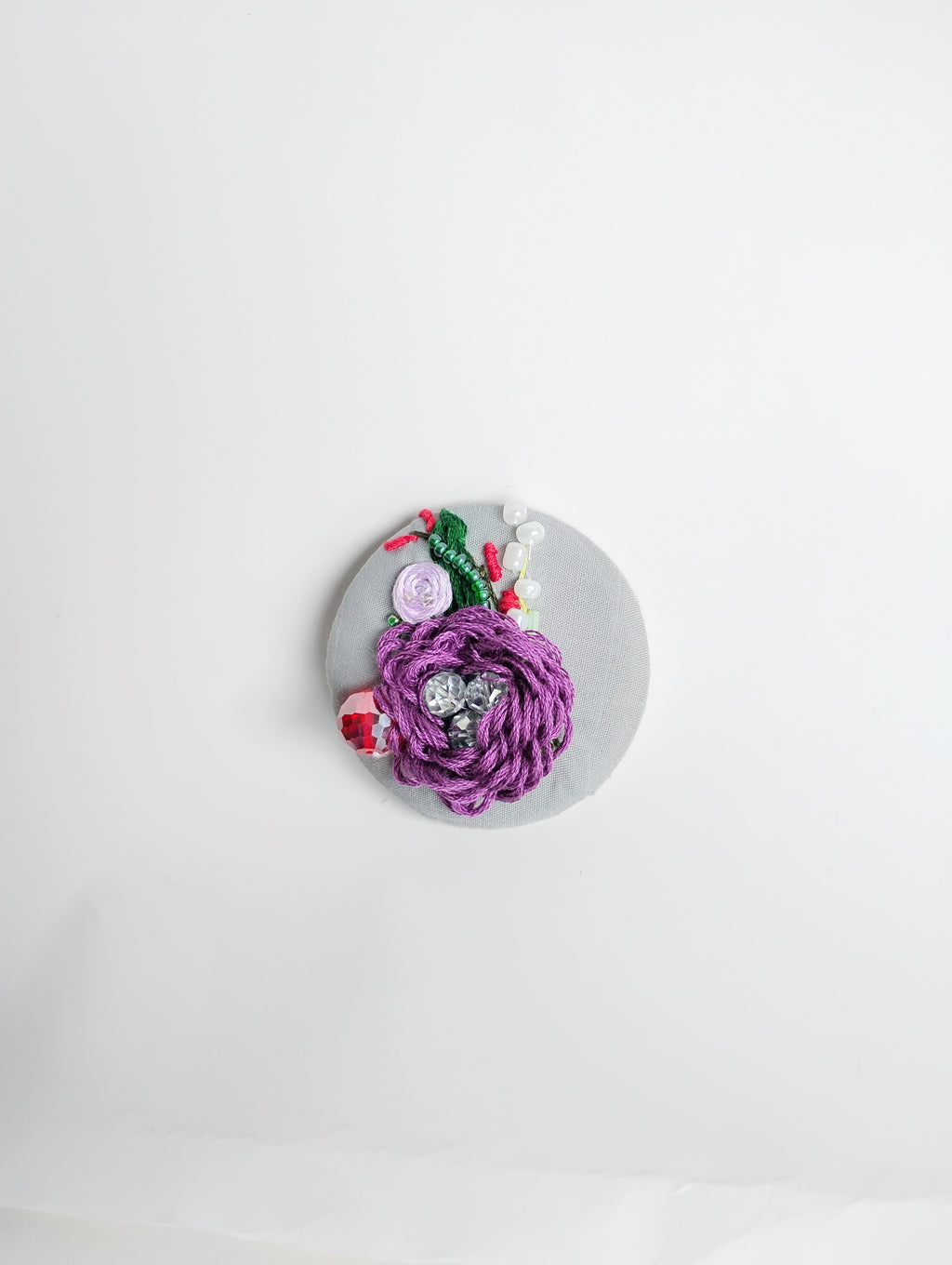 purple flower brooch 006- Handcrafted Statement Jewelry