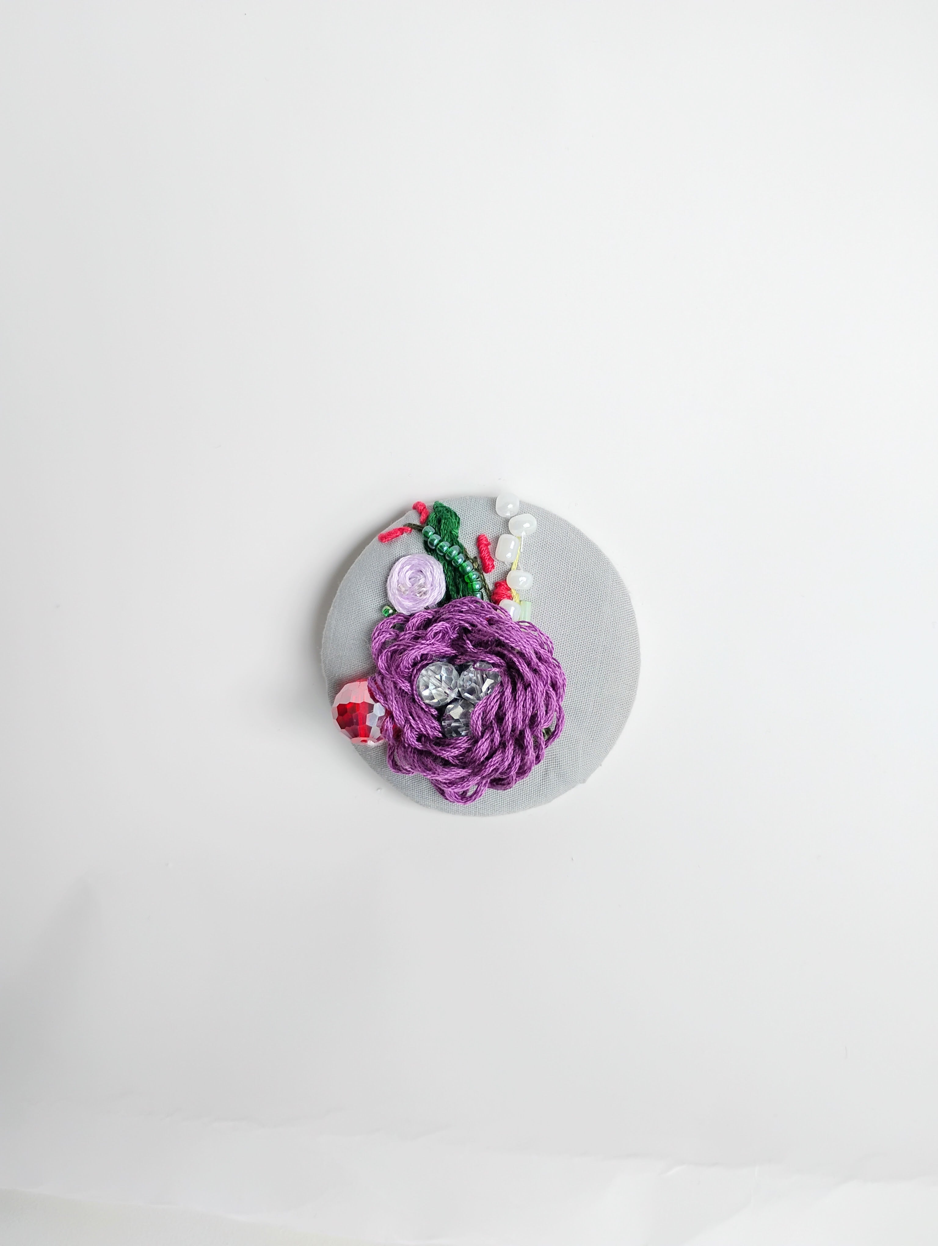 purple flower brooch 006- Handcrafted Statement Jewelry