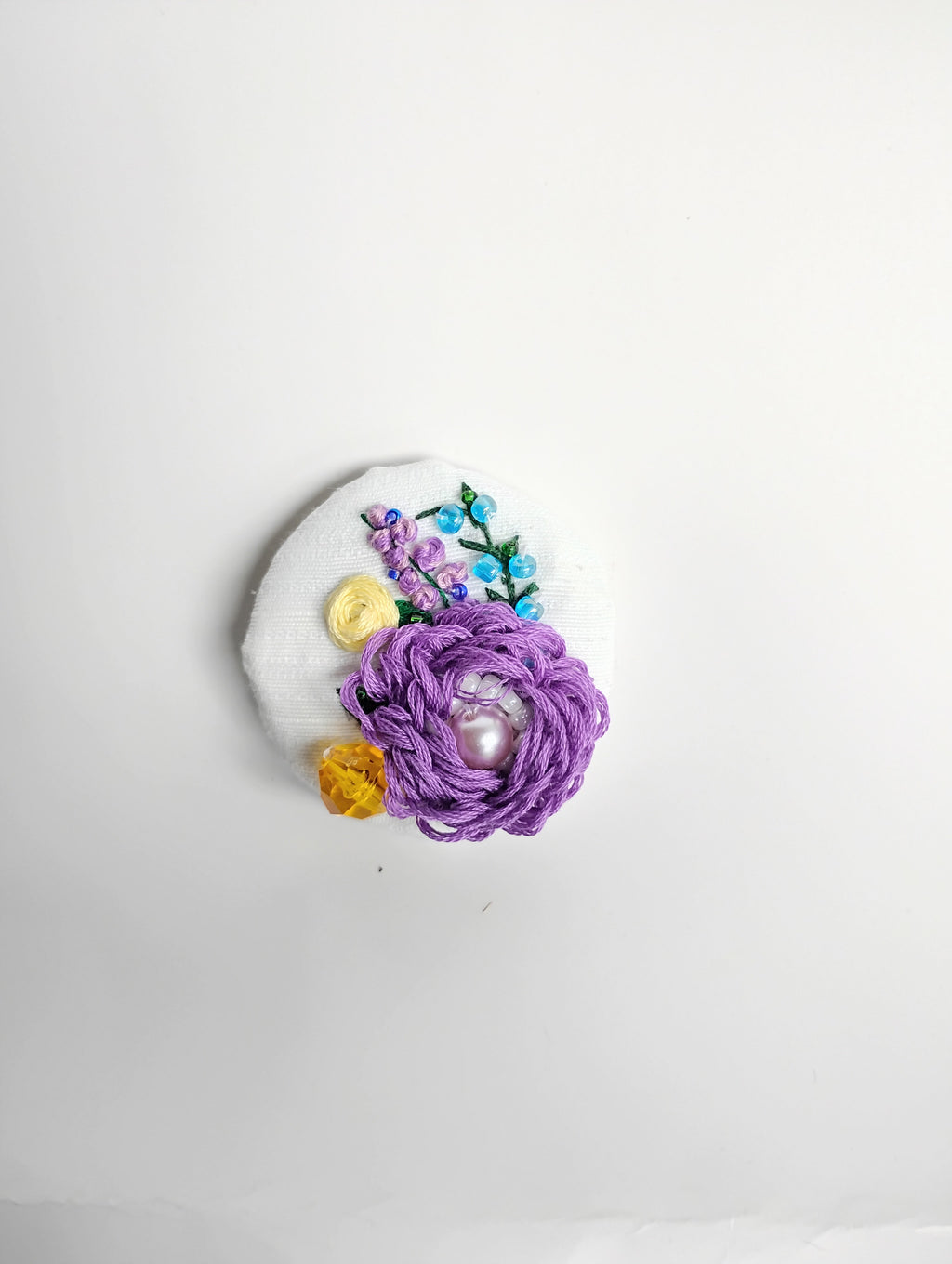 purple flower brooch 008- Handcrafted Statement Jewelry