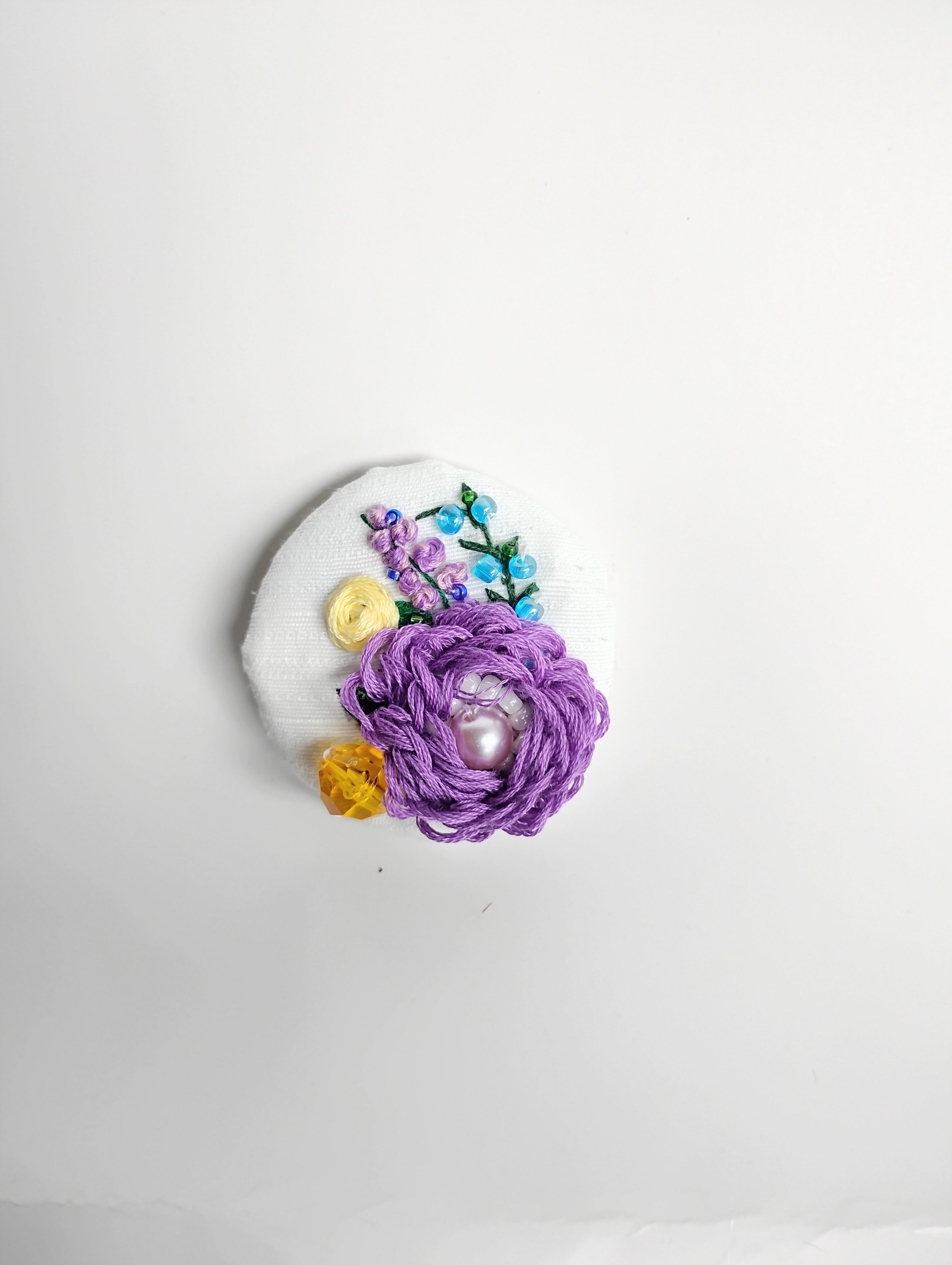 purple flower brooch 008- Handcrafted Statement Jewelry