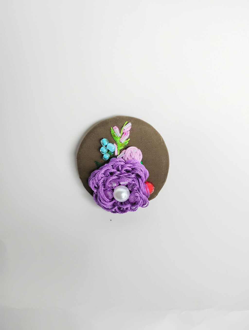 purple flower brooch 007- Handcrafted Statement Jewelry