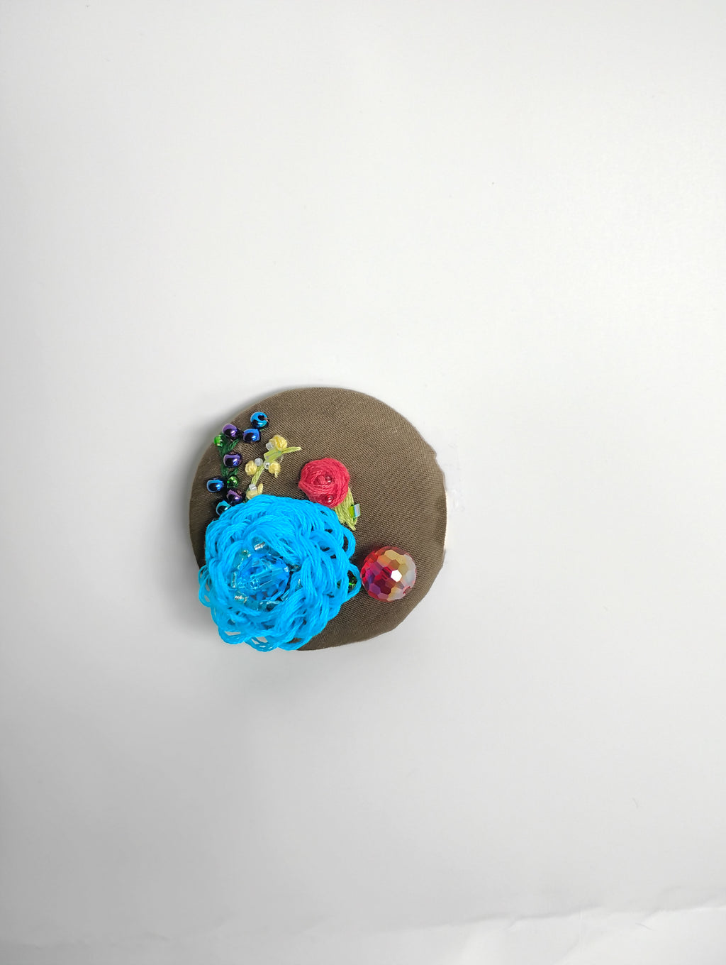 turquoise flower brooch 003- Handcrafted Statement Jewelry