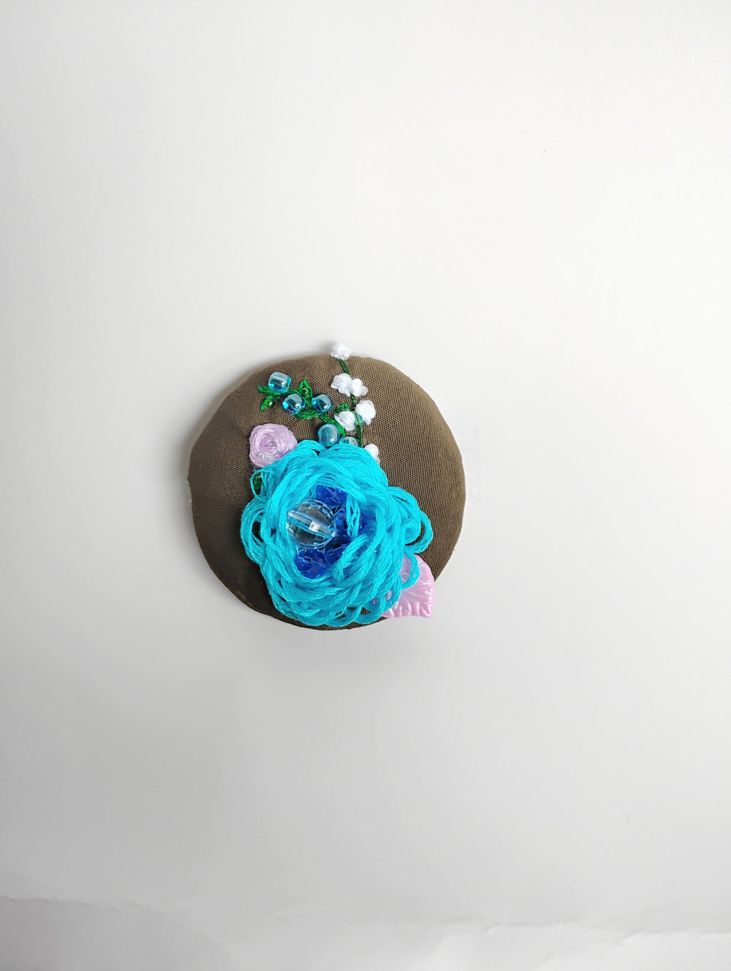 turquoise flower brooch 004- Handcrafted Statement Jewelry