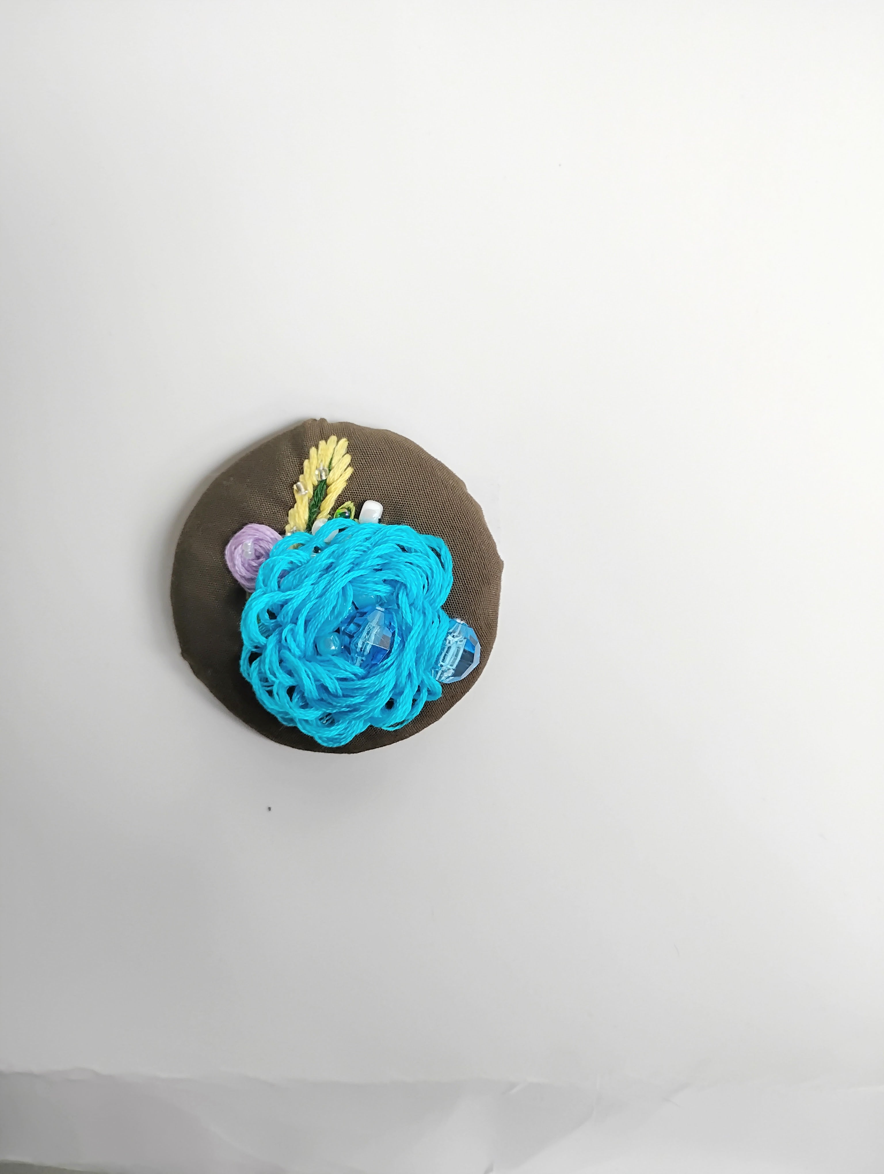 turquoise flower brooch 005- Handcrafted Statement Jewelry