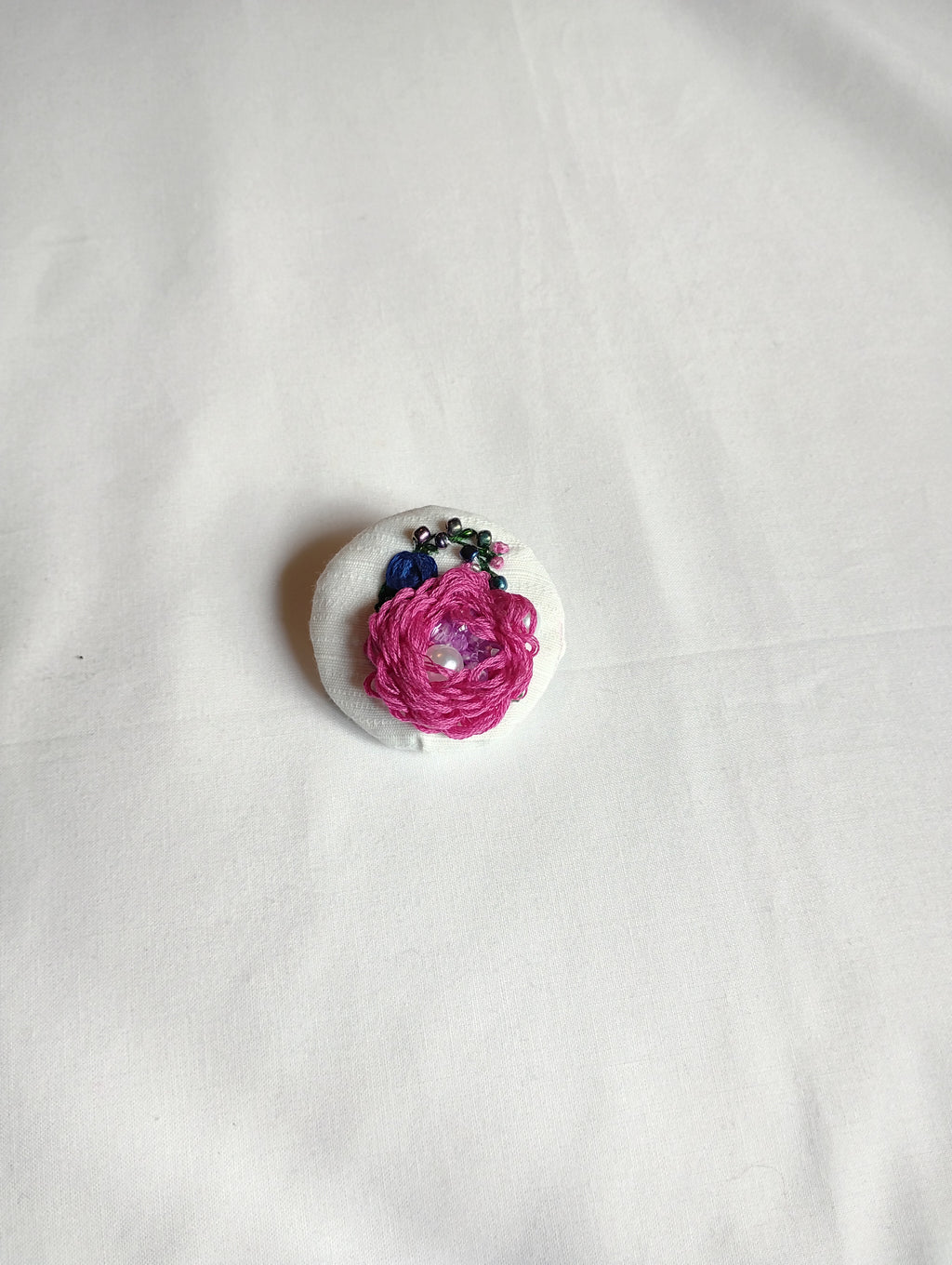 fuschia flower brooch 004- Handcrafted Statement Jewelry